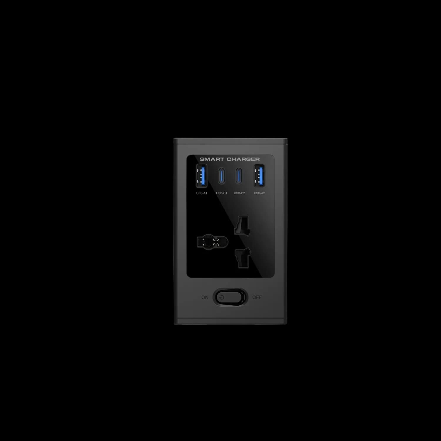 Porodo Power Socket - 4 Universal AC Plugs, 30W GaN, Black 3