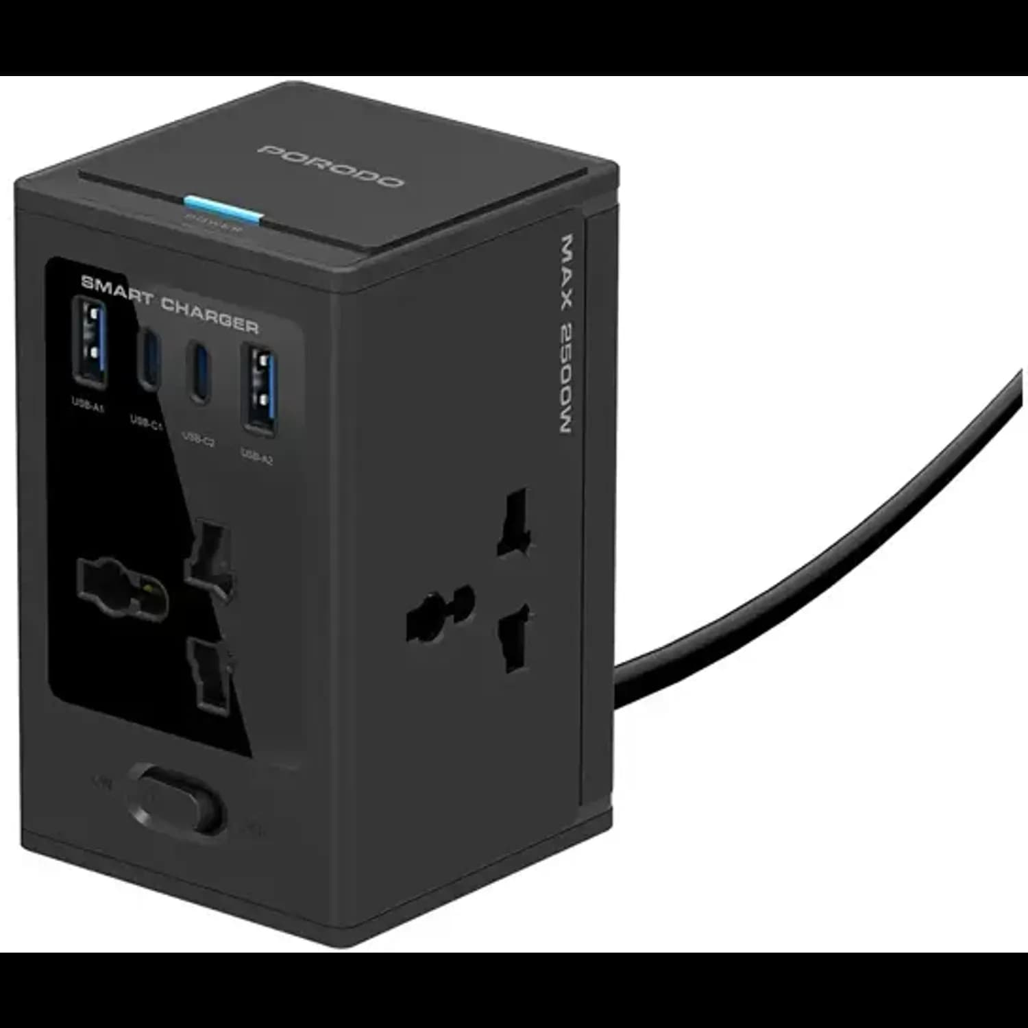 Porodo Power Socket - 4 Universal AC Plugs, 30W GaN, Black 1 Porodo Power Socket - 4 Universal AC Plugs, 30W GaN, Black 1