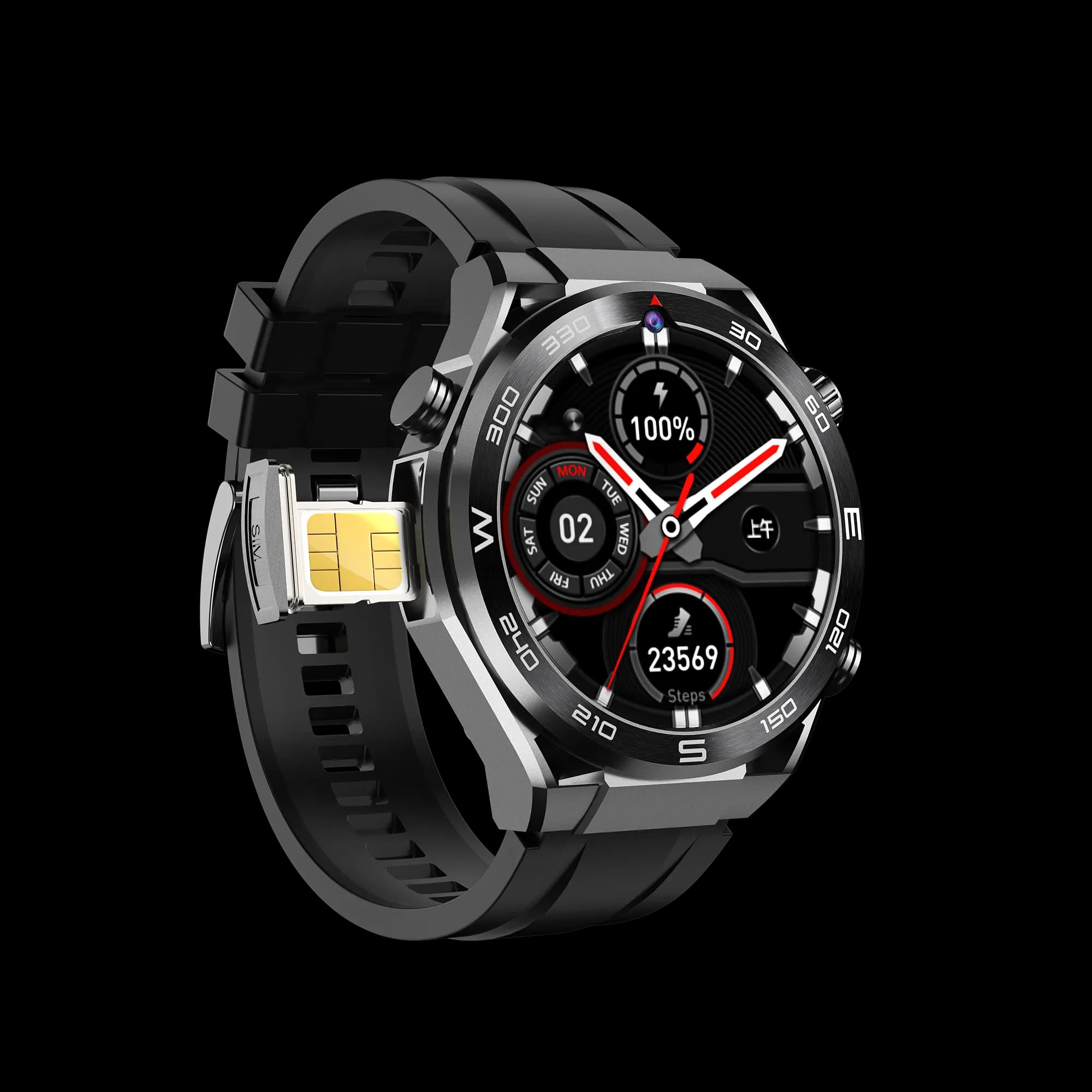 Porodo Vista 4G Cellular & Video Smart Watch - Black 1 Porodo Vista 4G Cellular & Video Smart Watch - Black 1