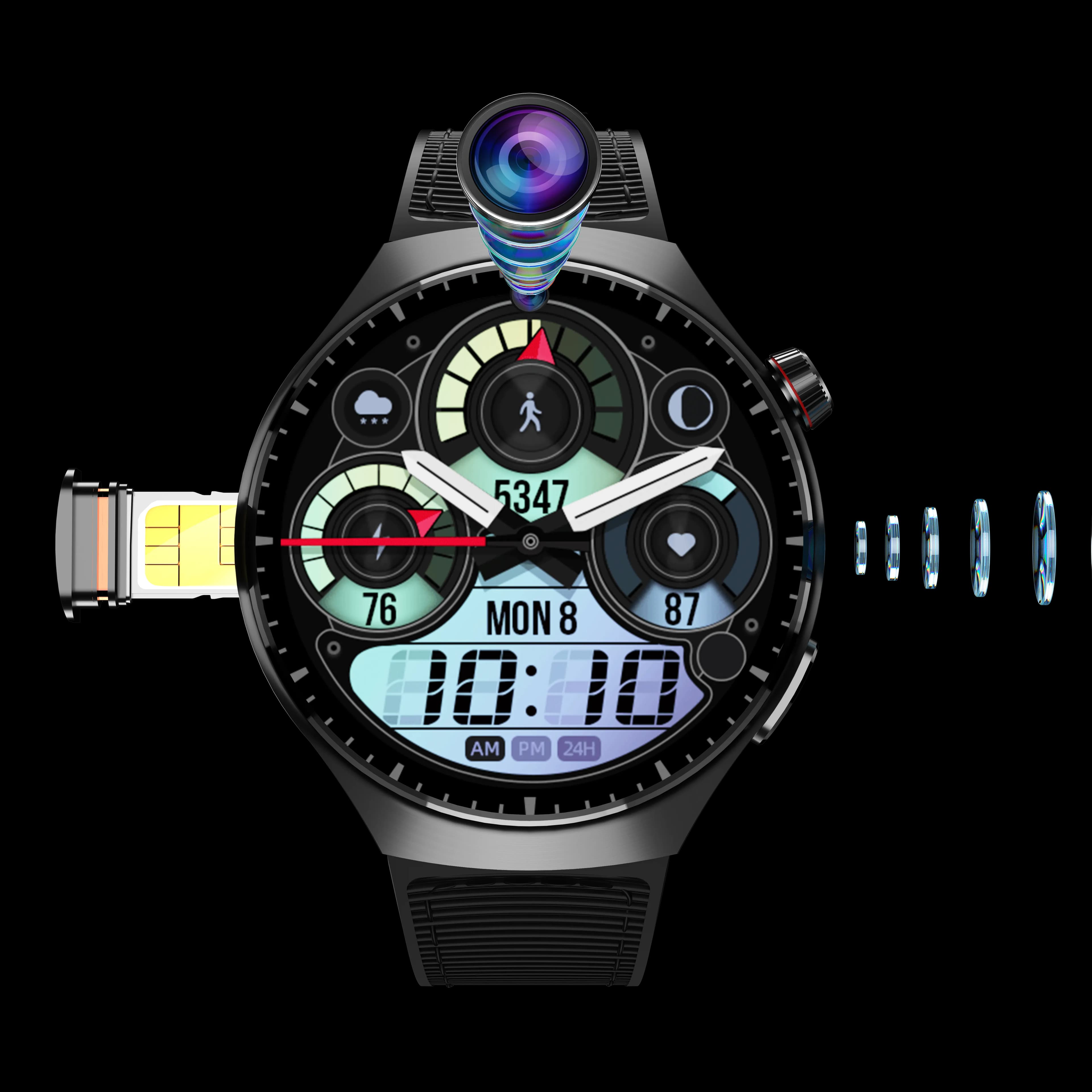 Porodo Vista 4G Cellular & Video Smart Watch - Black 4