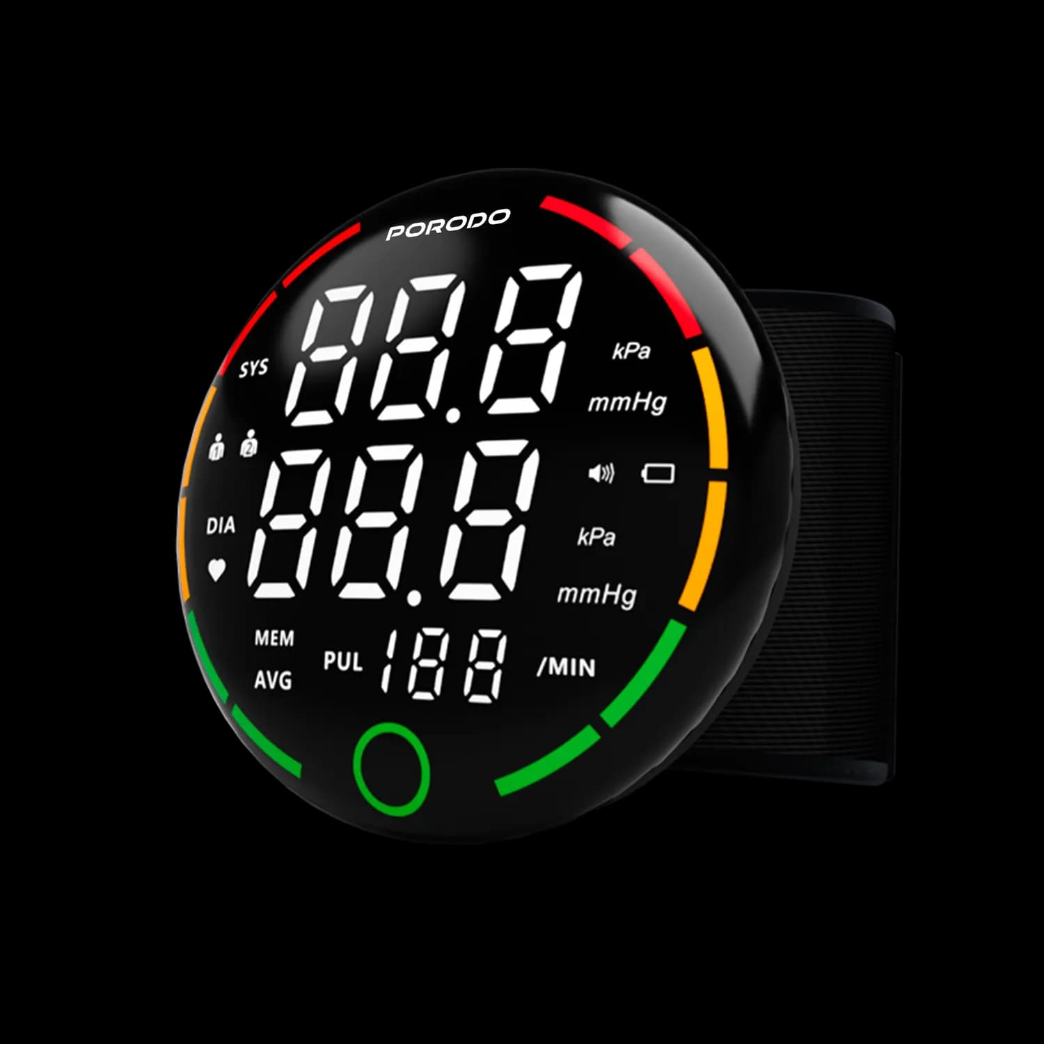 Porodo Blood Pressure Monitor - One-Key Measure, Black 3