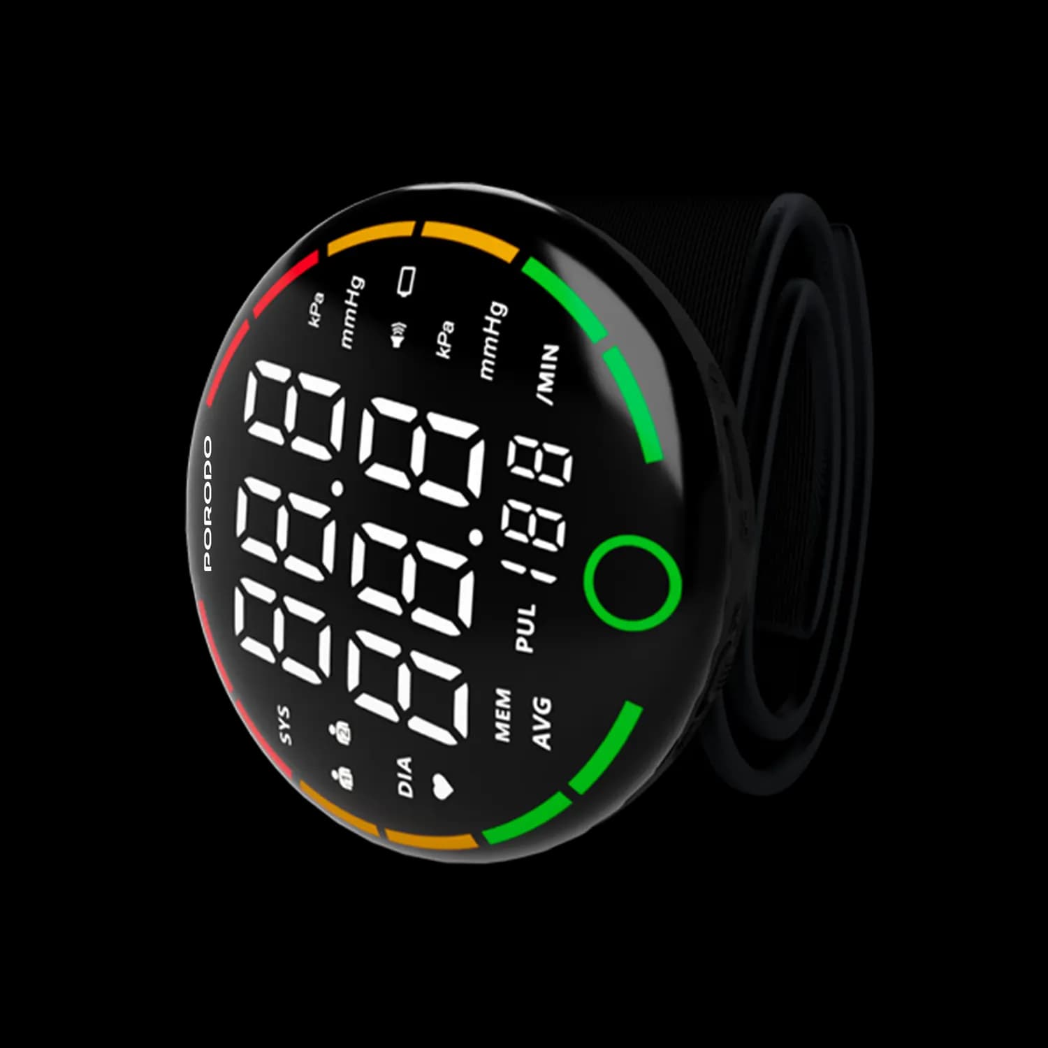 Porodo Blood Pressure Monitor - One-Key Measure, Black 5