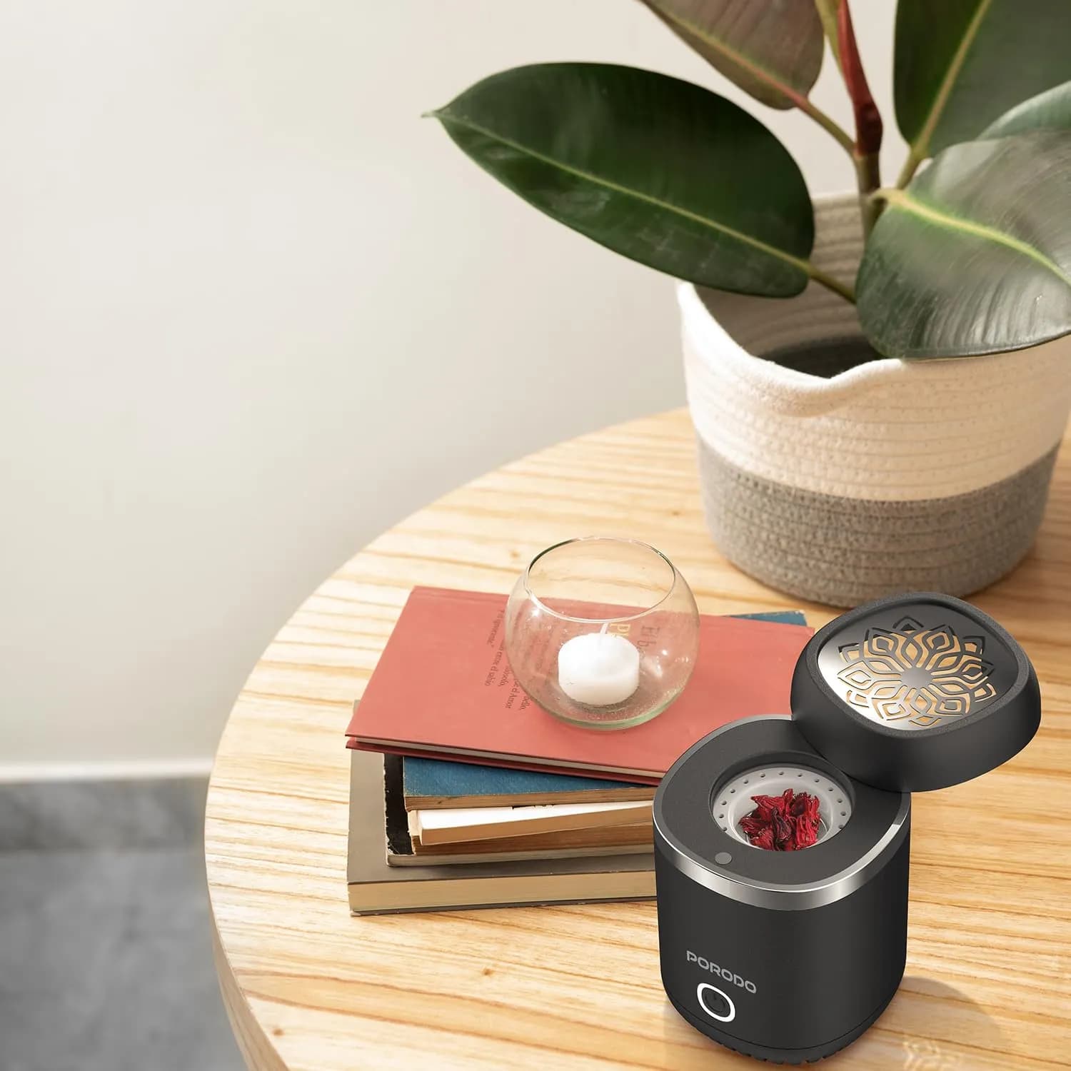 Porodo Incense Burner Lifestyle Dreams - USB Rechargeable, Black 2