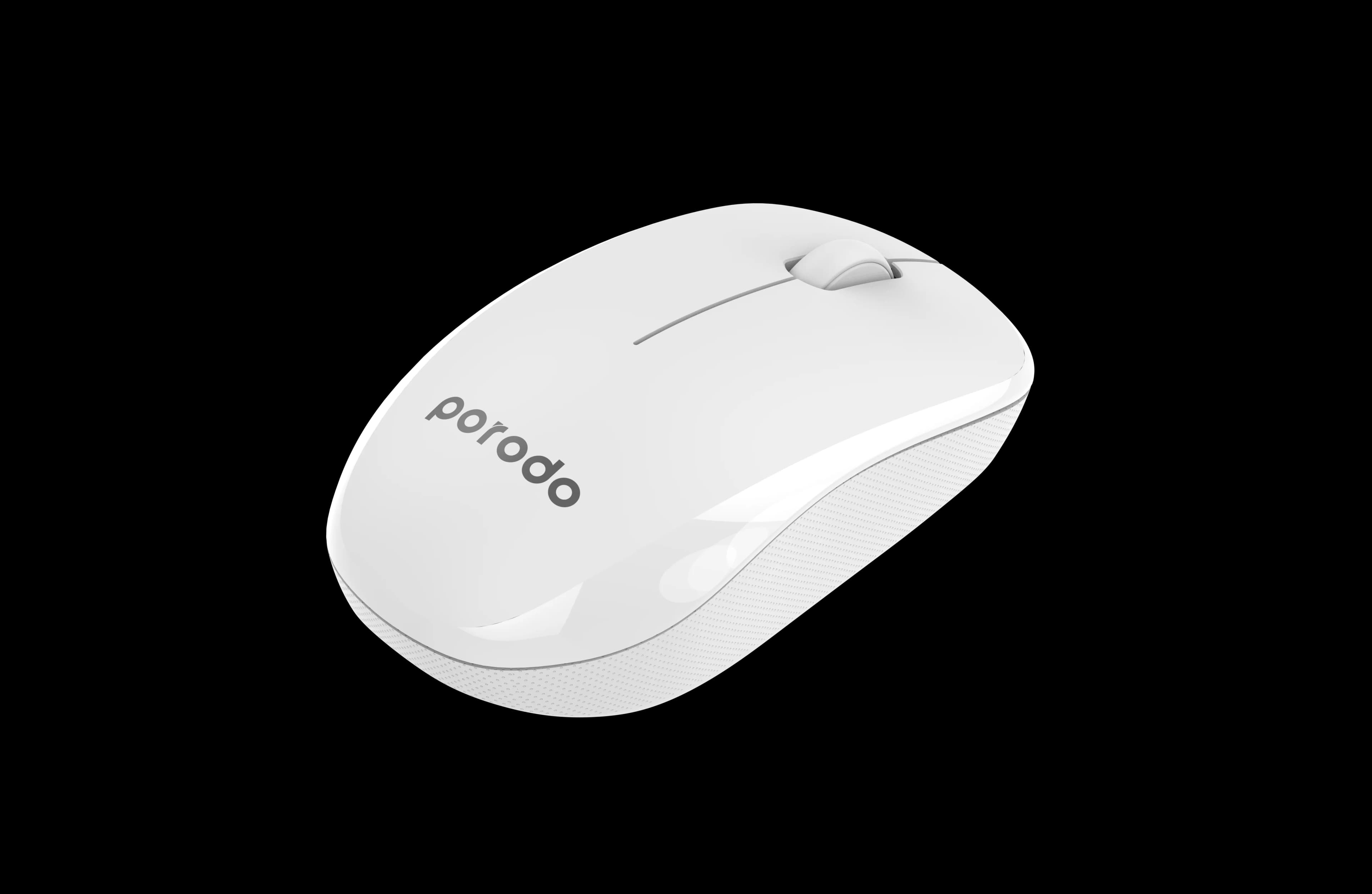Porodo 2.4G Wireless and Bluetooth Rechargeable Mouse DPI 1200 - White 3