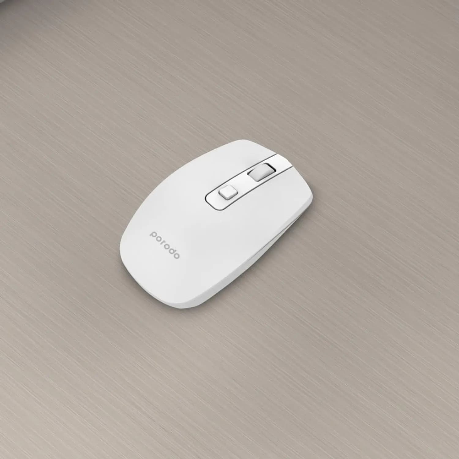 Porodo Wireless Mouse - Dual Mode 1600 DPI, White — Black 3