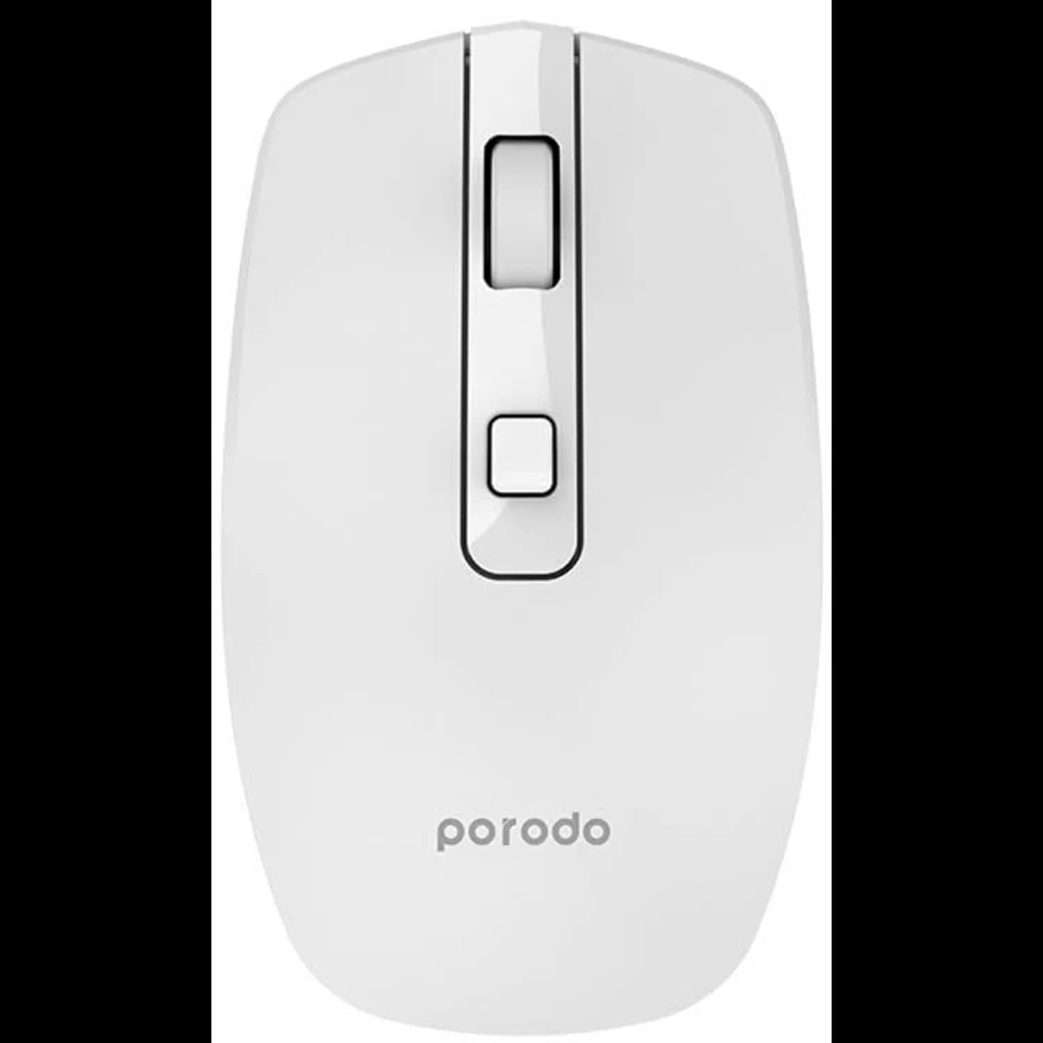 Porodo Wireless Mouse - Dual Mode 1600 DPI, White — Black 2