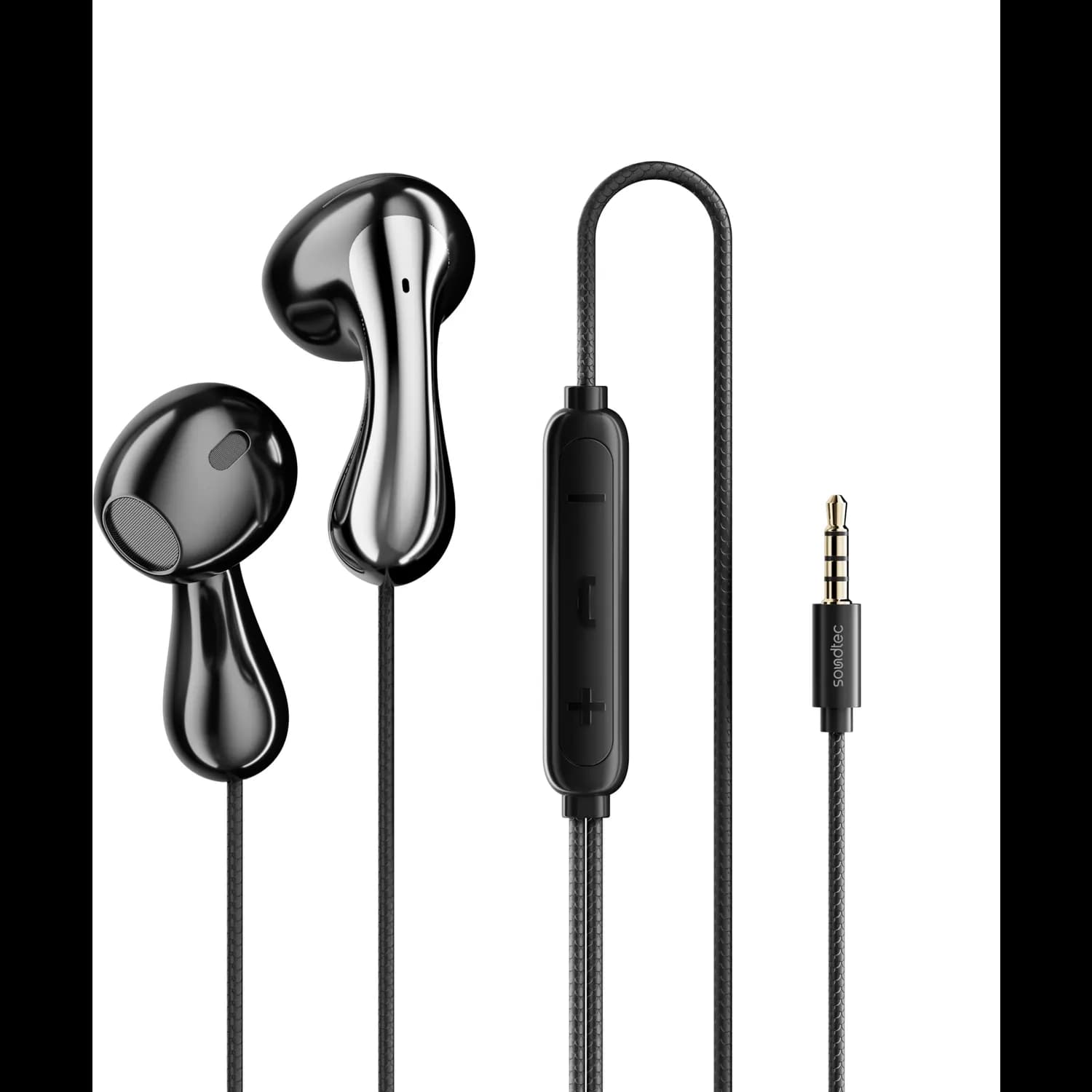 Porodo Sounddec Earphones - Wired Stereo Bass, Black 1