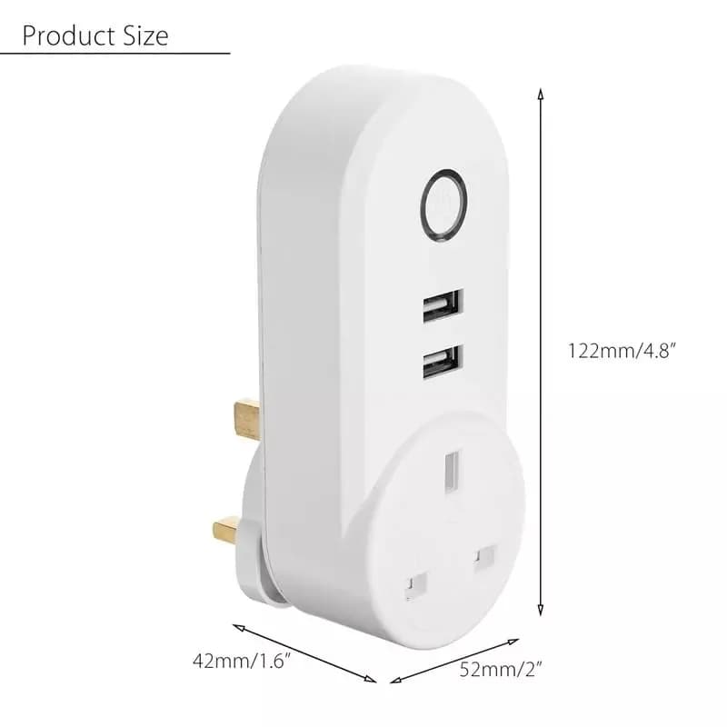 Porodo Smart Wi-Fi Plug with USB Charger 1 Porodo Smart Wi-Fi Plug with USB Charger 1