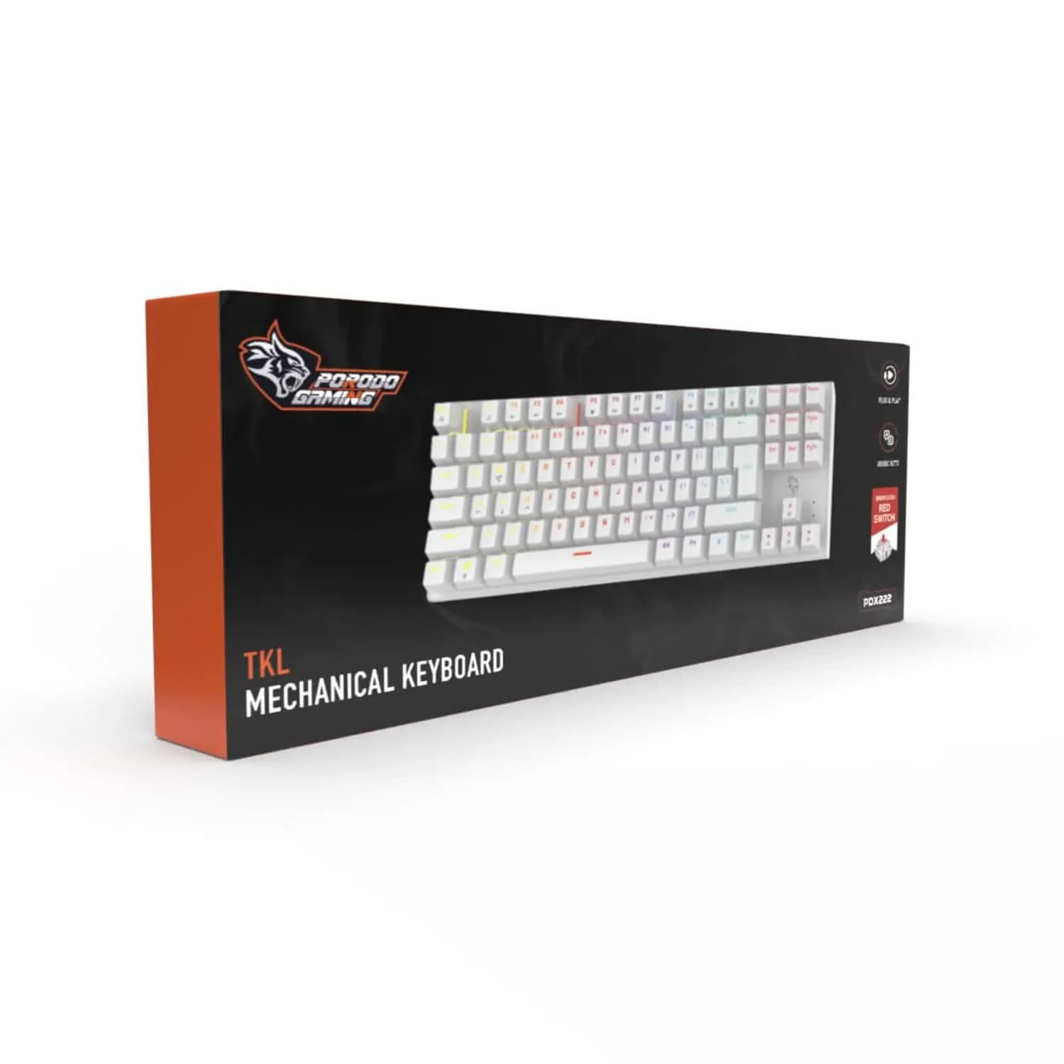 Porodo Mechanical Keyboard - Red Switches, RGB, Arabic Layout 5