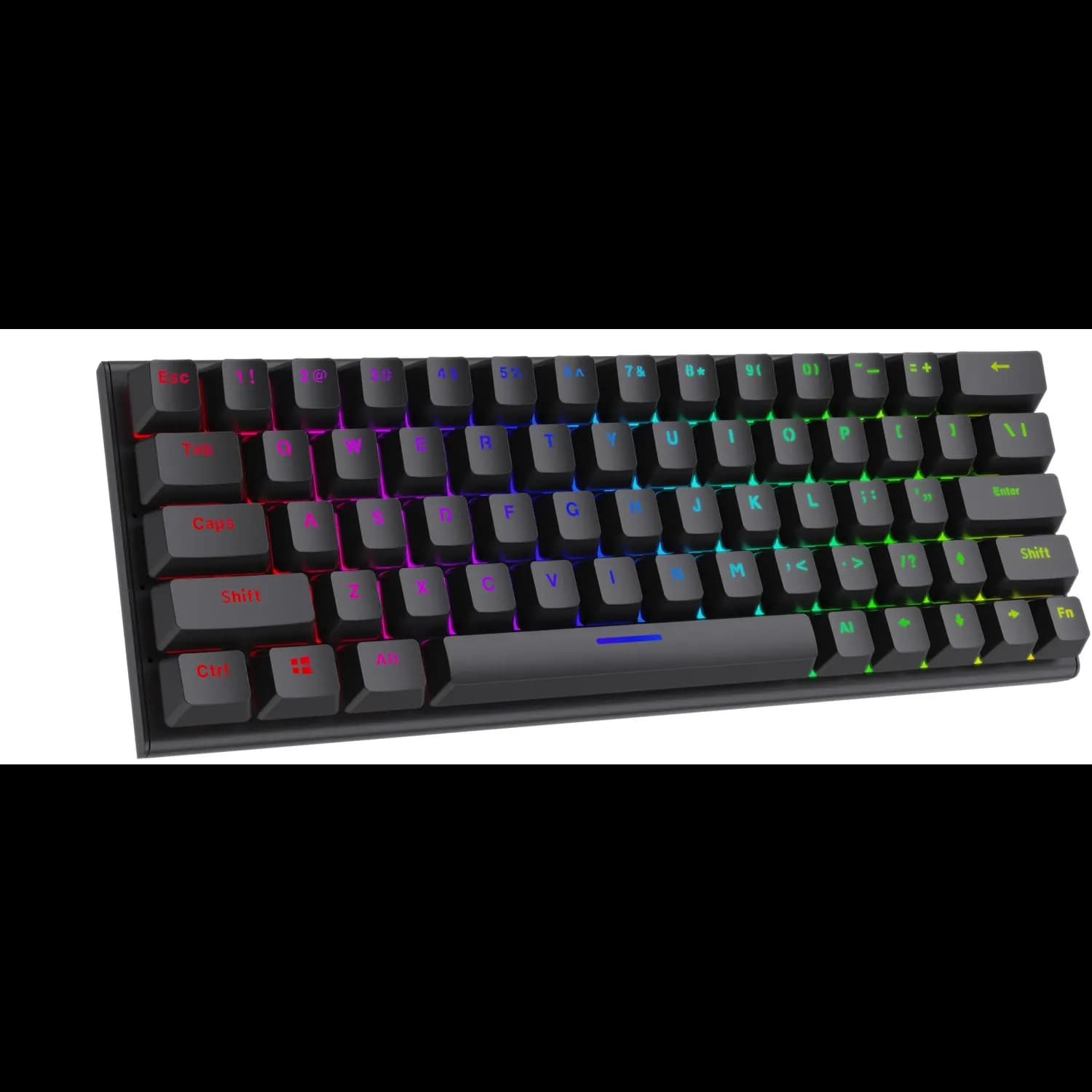 Porodo Mechanical Keyboard - 61 Keys Pudding, Black 1 Porodo Mechanical Keyboard - 61 Keys Pudding, Black 1