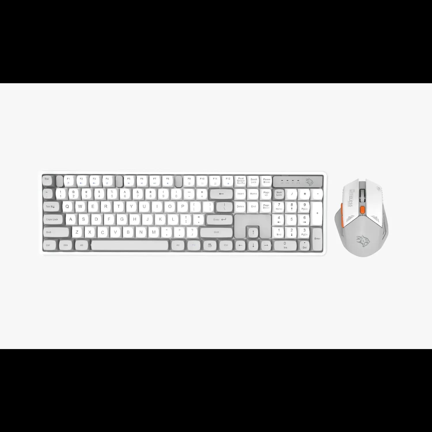 Porodo Wireless Gaming Keyboard & Mouse - White/Black — White 1 Porodo Wireless Gaming Keyboard & Mouse - White/Black — White 1