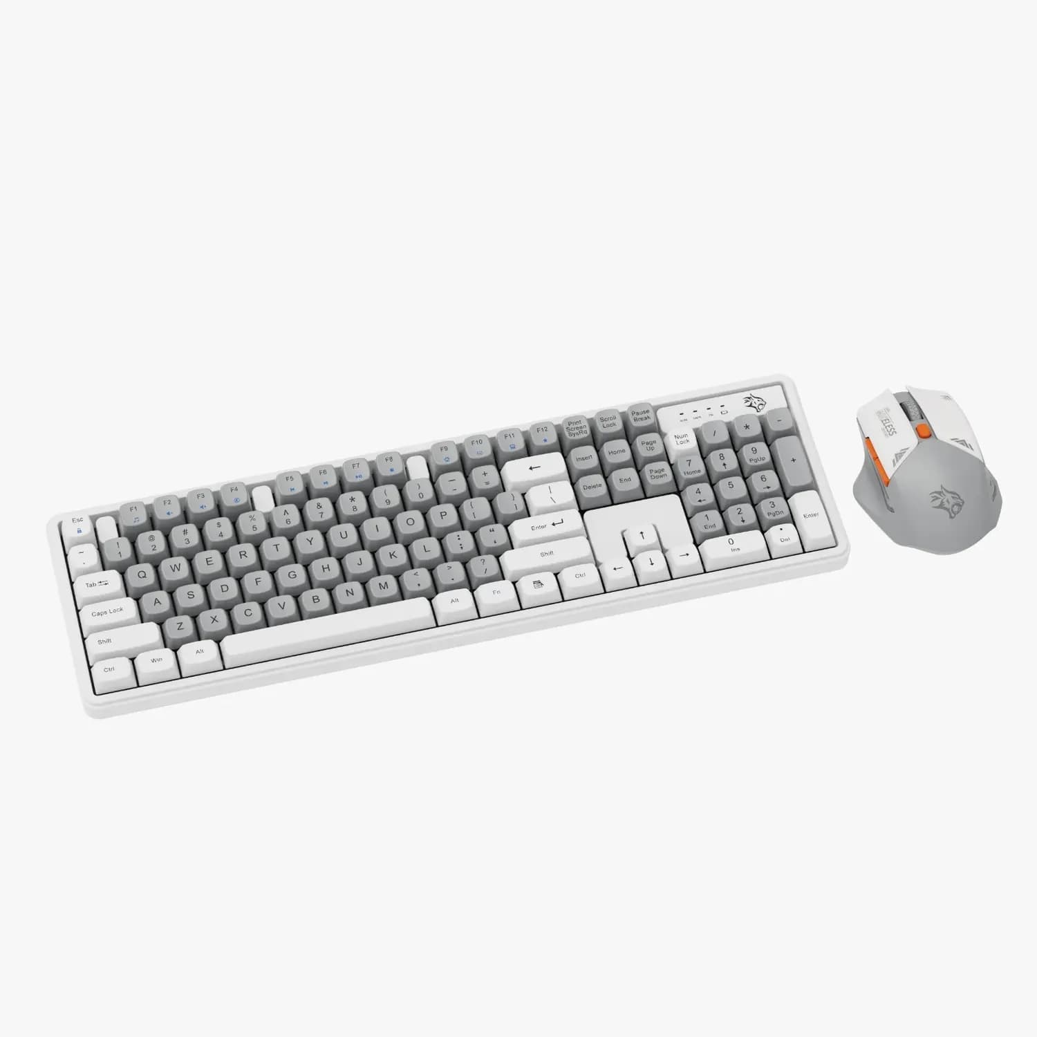 Porodo Wireless Gaming Keyboard & Mouse - White/Black — White 4