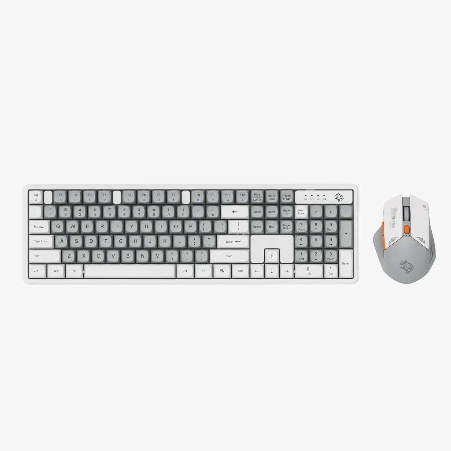 Porodo Wireless Gaming Keyboard & Mouse - White/Black — White 2