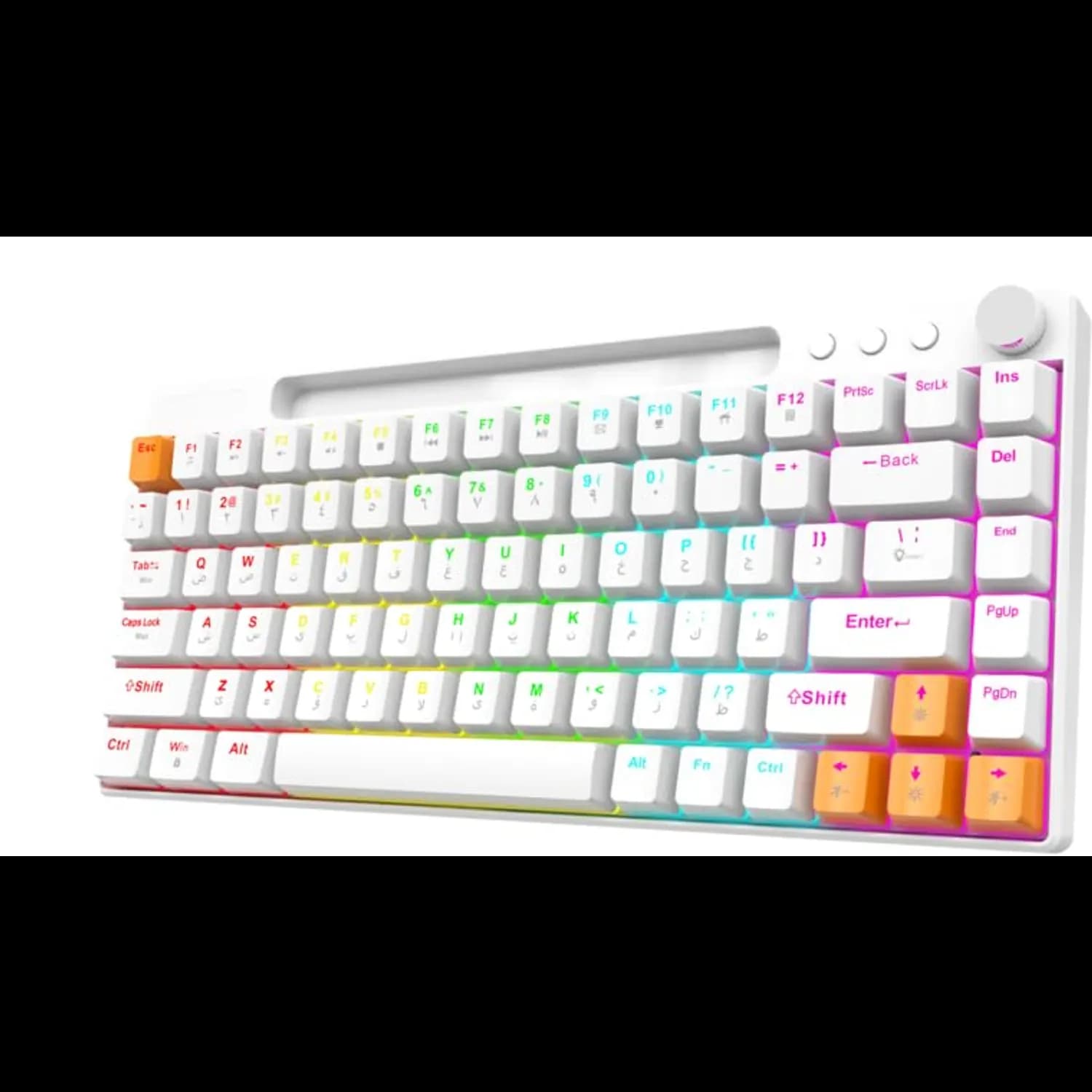 Porodo Mechanical Gaming Keyboard - TKL 87 Keys, Red Switch, White 2