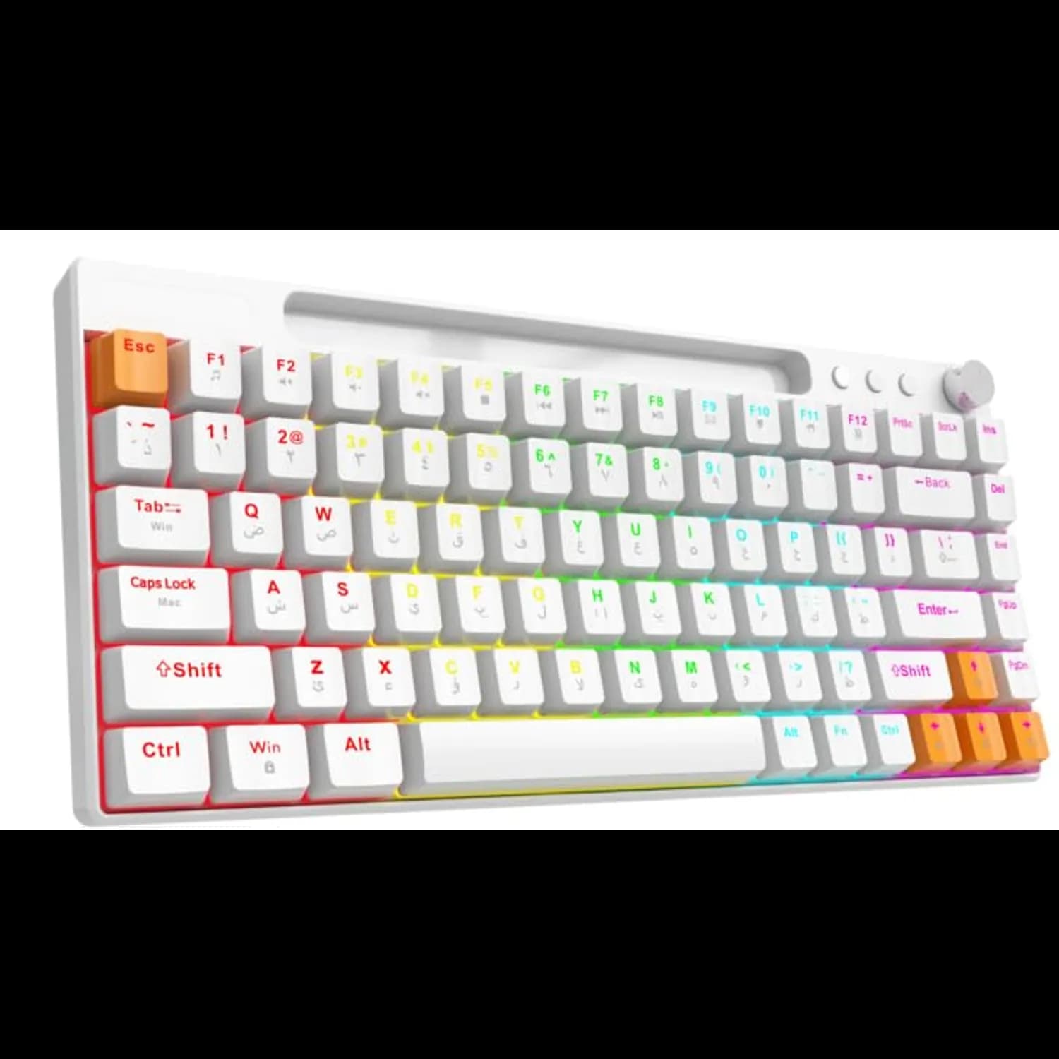 Porodo Mechanical Gaming Keyboard - TKL 87 Keys, Red Switch, White 3