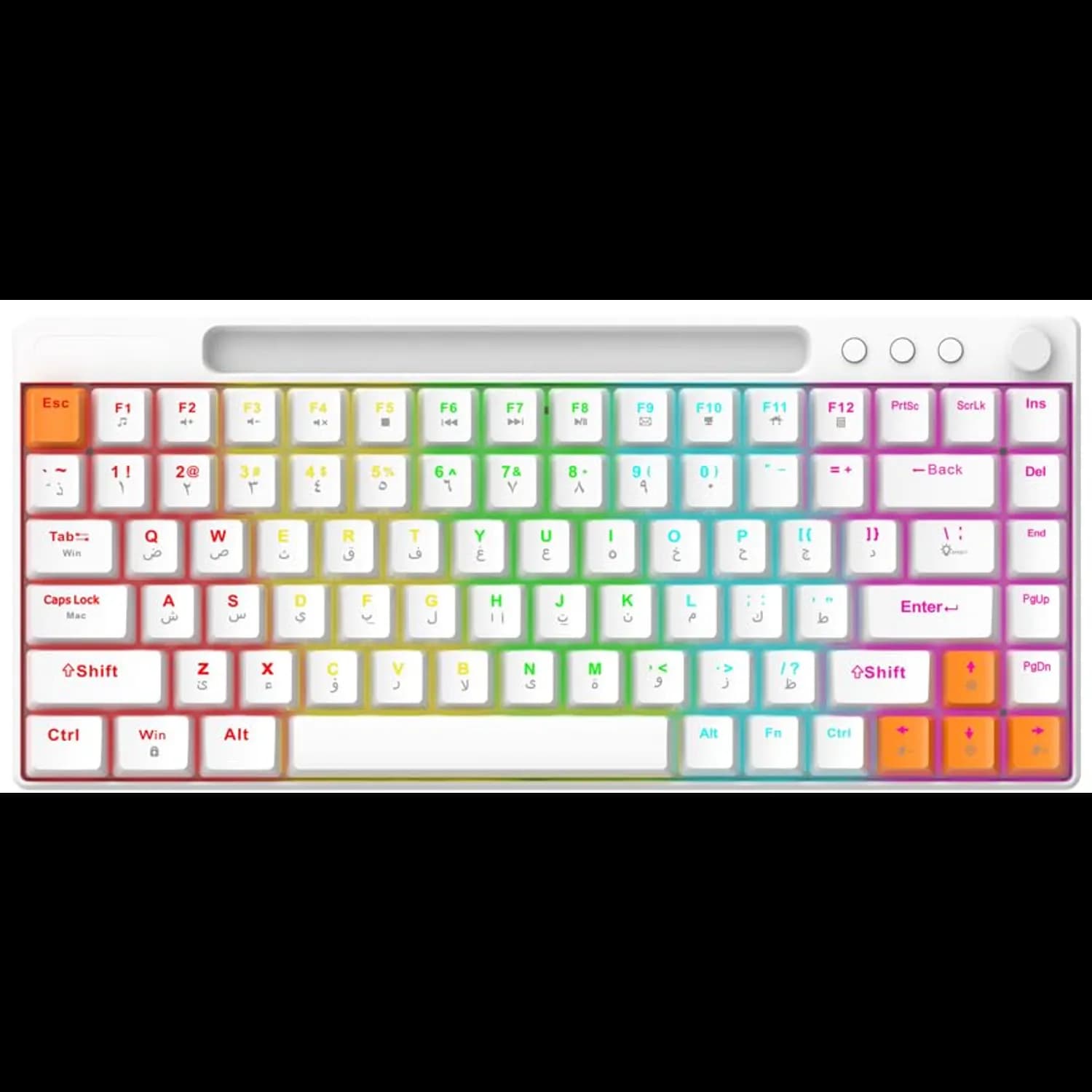 Porodo Mechanical Gaming Keyboard - TKL 87 Keys, Red Switch, White 1 Porodo Mechanical Gaming Keyboard - TKL 87 Keys, Red Switch, White 1