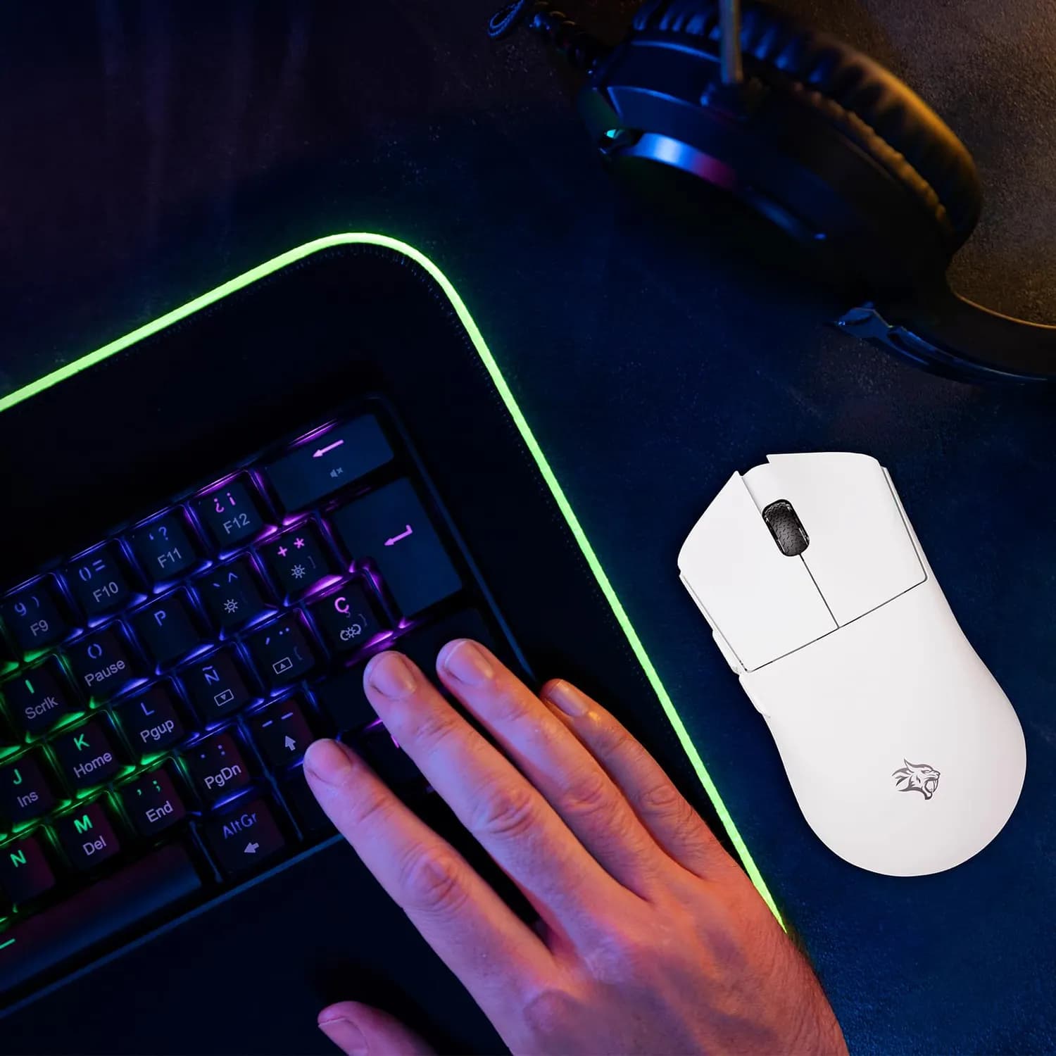 Porodo Gaming Mouse Lightfeather - 7D, White 2