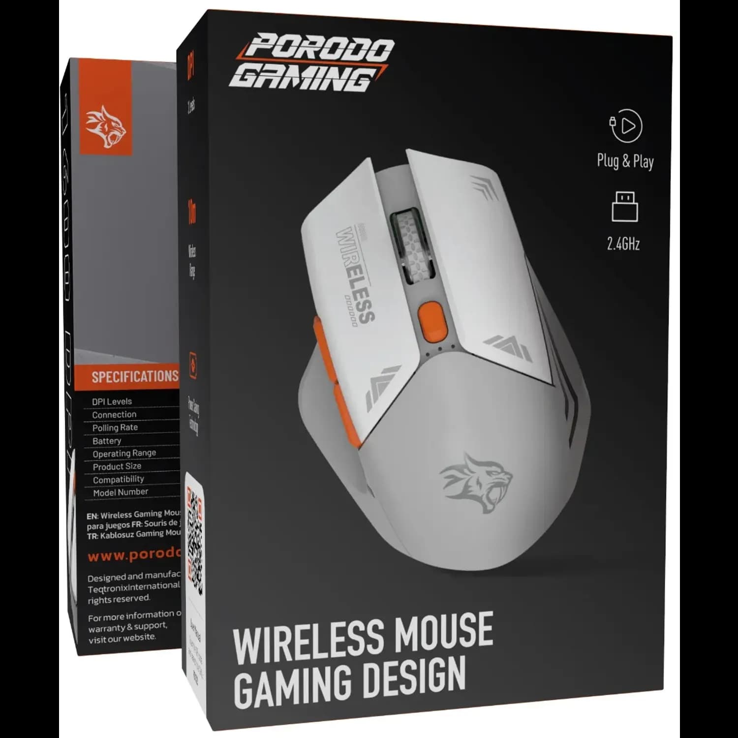 Porodo Wireless Gaming Mouse - Grey 4
