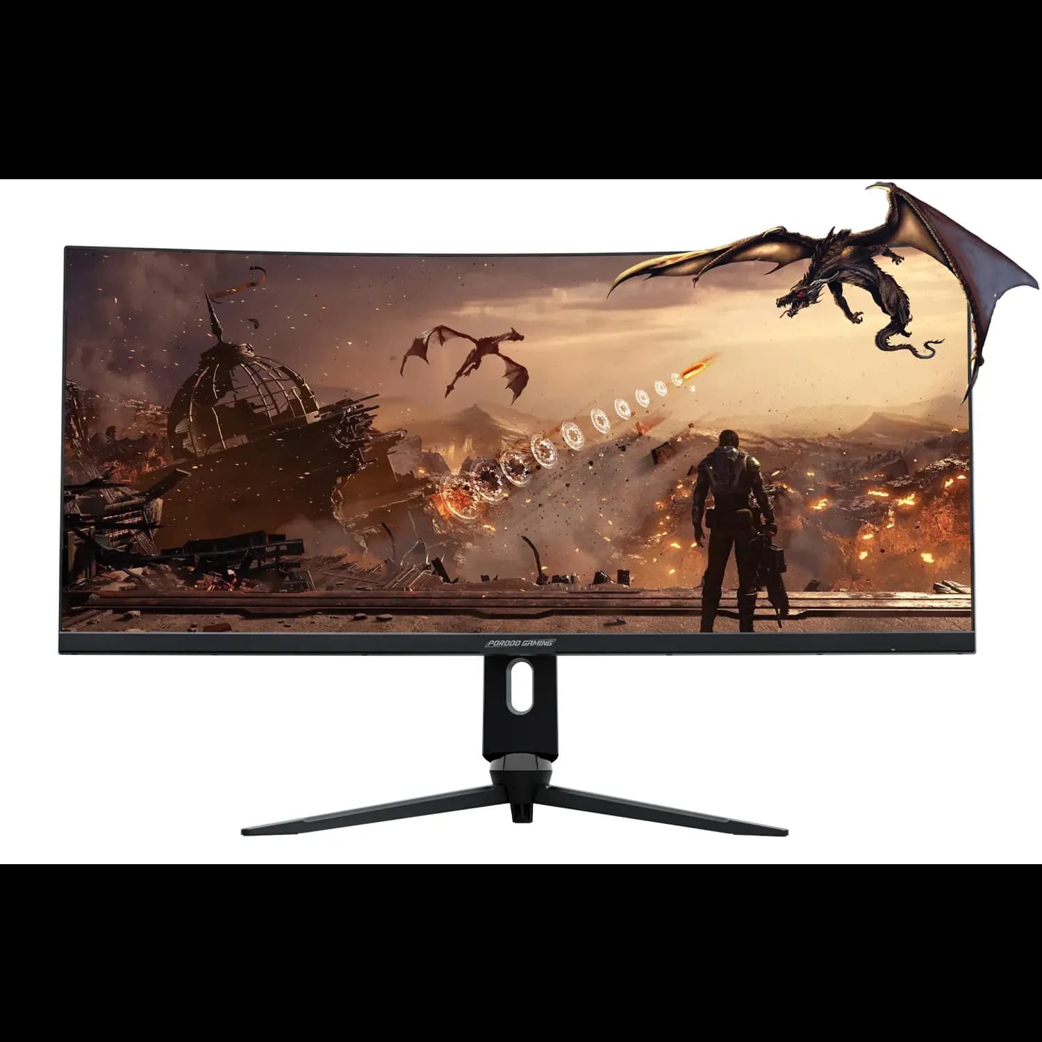 Porodo Gaming Monitor - 34" Ultra Wide Curved WQHD, Black 1 Porodo Gaming Monitor - 34" Ultra Wide Curved WQHD, Black 1