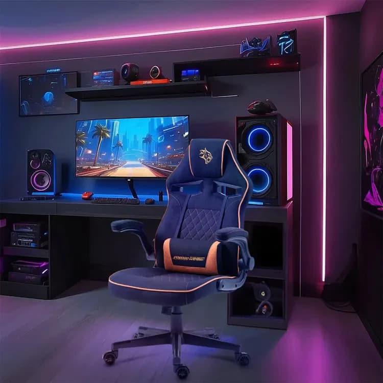 Porodo Gaming Chair - Ergonomic, Adjustable, Black & Orange 3
