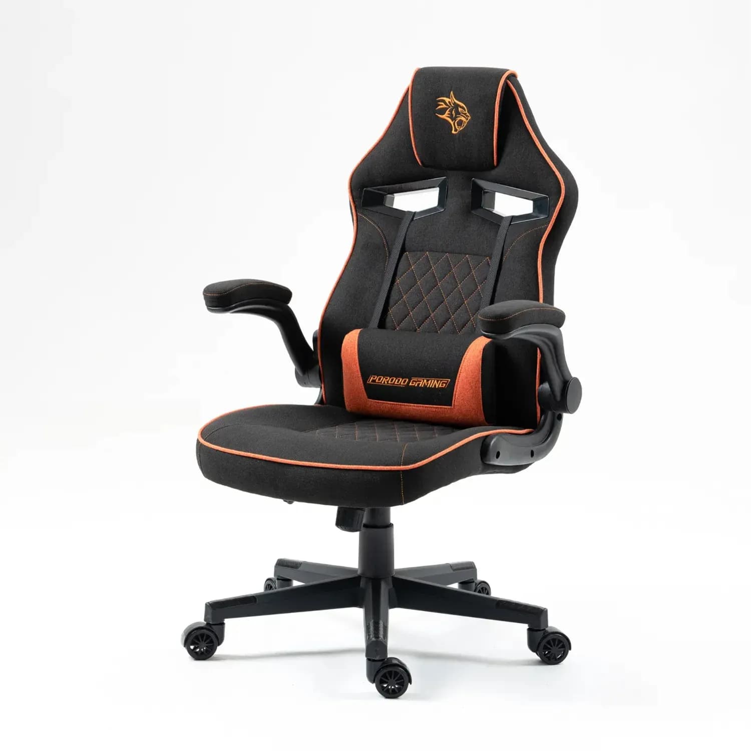 Porodo Gaming Chair - Ergonomic, Adjustable, Black & Orange 1