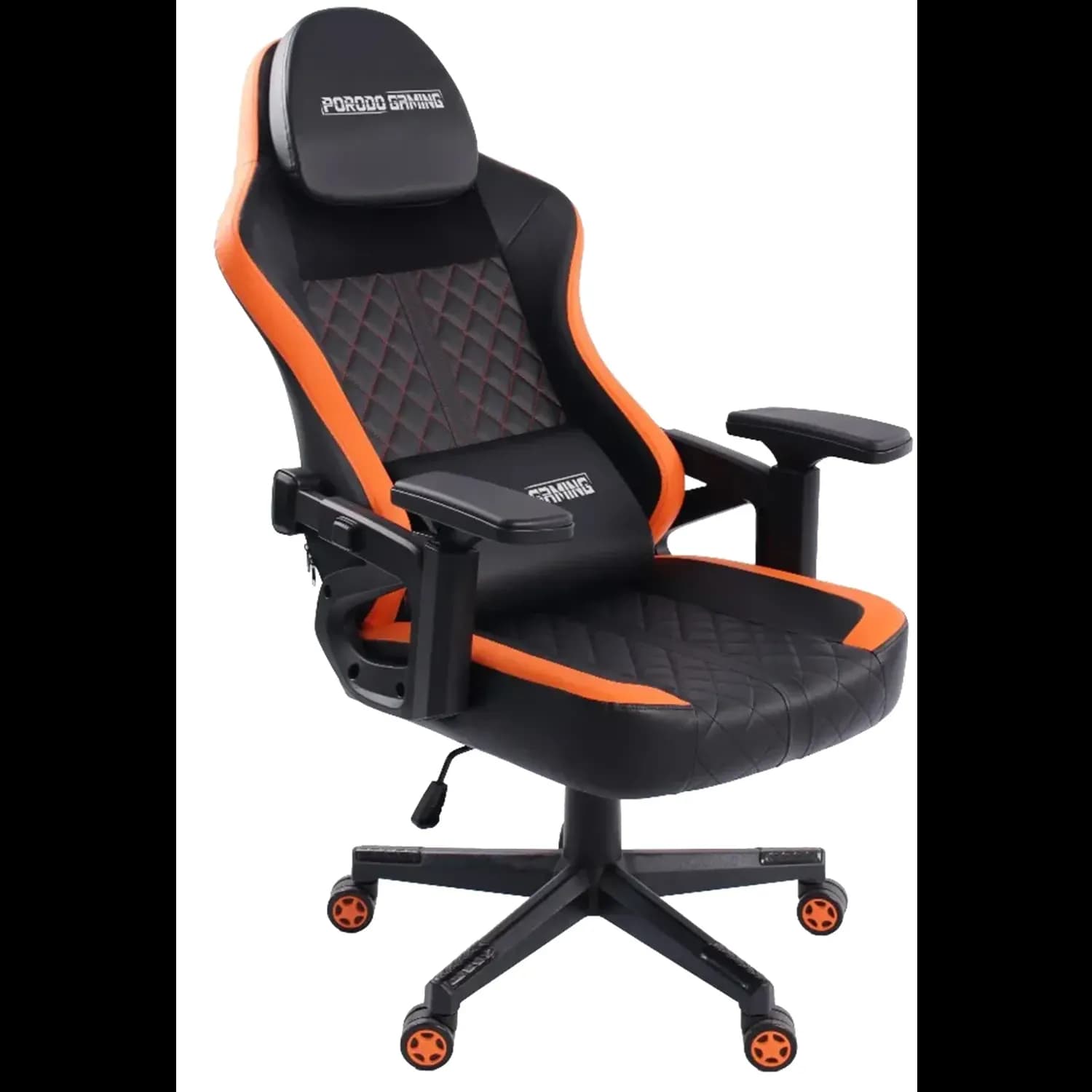Porodo Gaming Chair - Ergonomic, Adjustable, Black & Orange 1