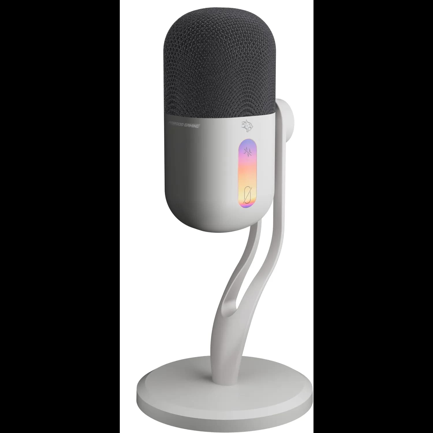 Porodo Gaming Condenser Microphone - USB-C, RGB Light, White — Titanium White 3