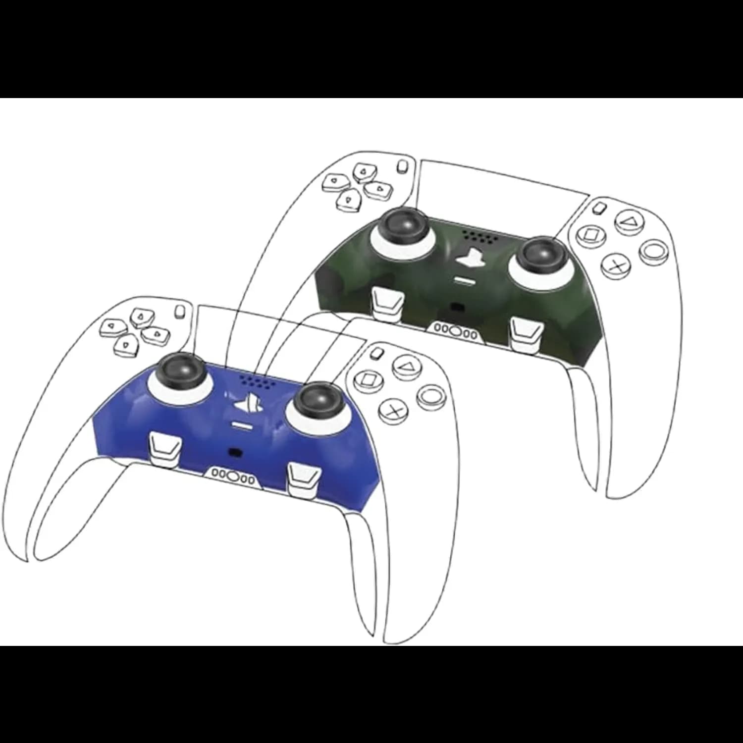 Porodo PS5 Controller Decorative Panel Combo - Blue & Gold 1