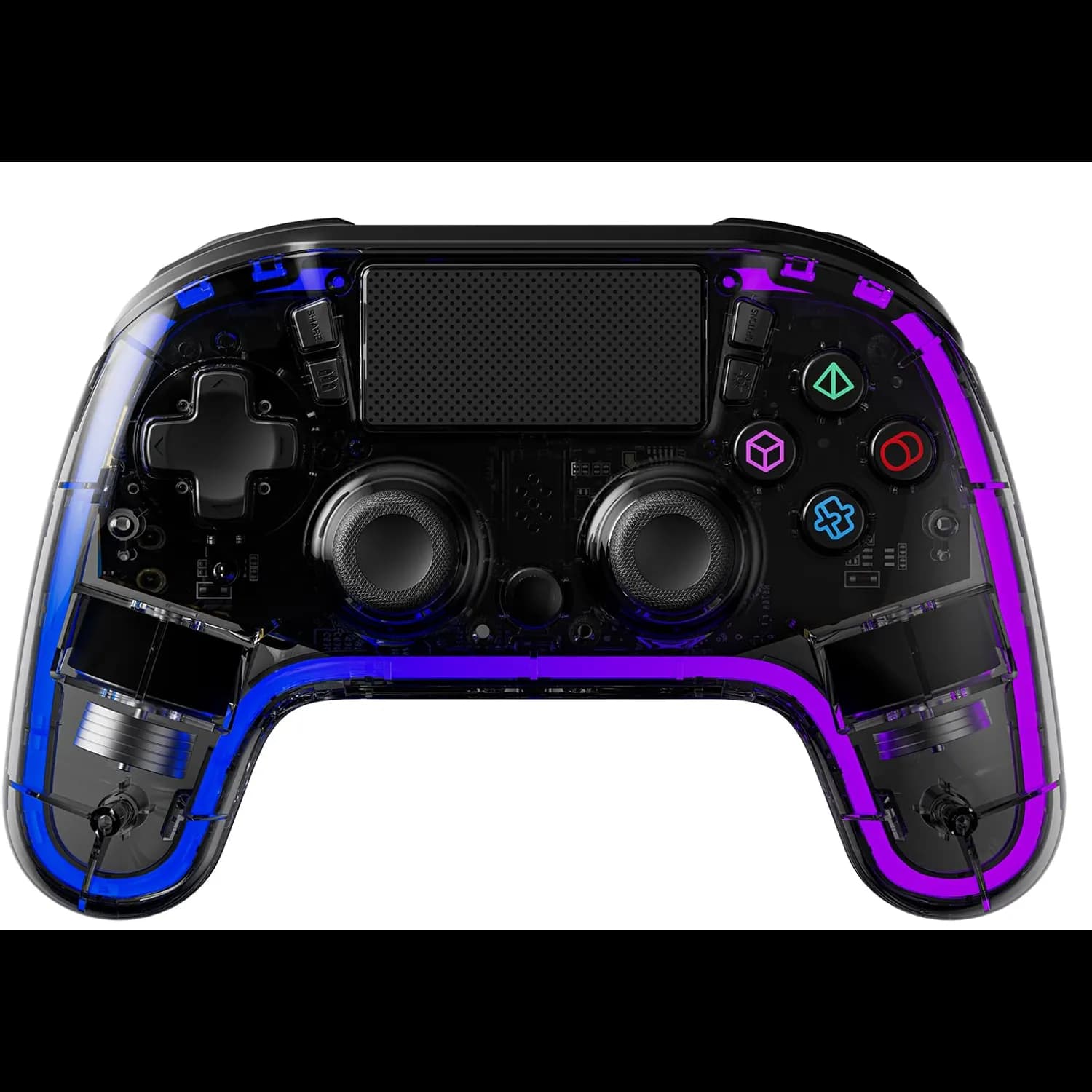 Porodo PS4 Gaming Controller - 900mAh, RGB Lights, Black 2