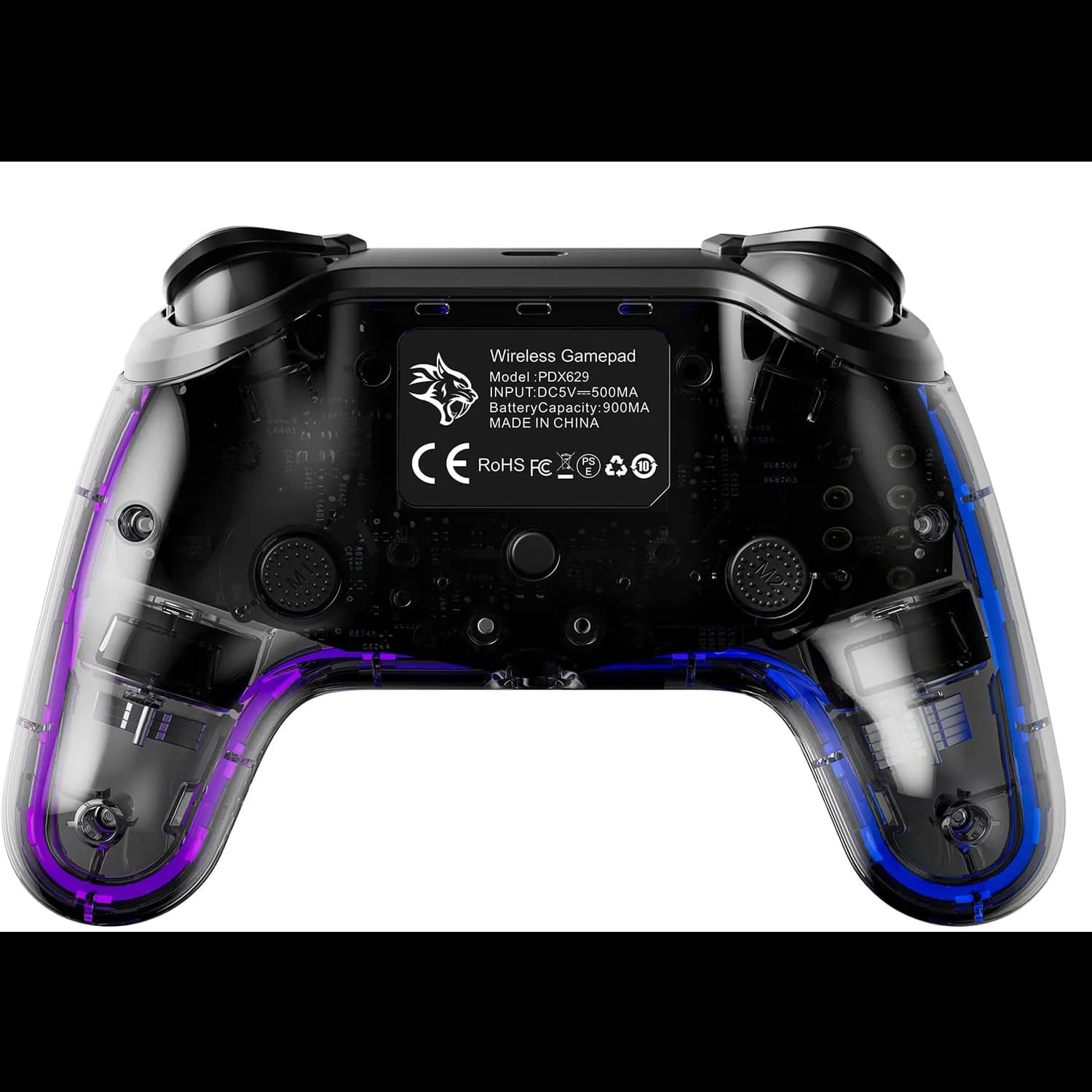 Porodo PS4 Gaming Controller - 900mAh, RGB Lights, Black 3