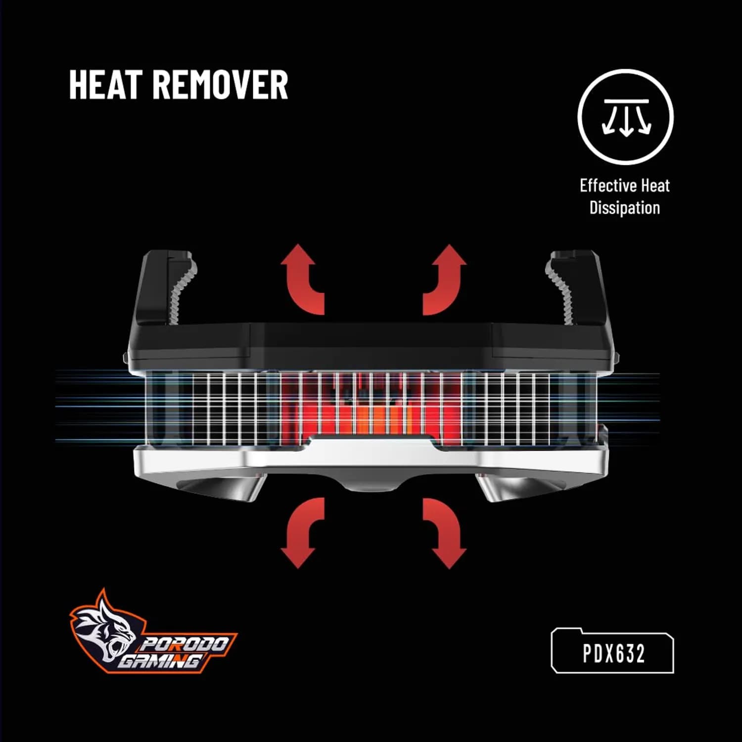 Porodo Mobile Cooler - 6000 RPM Fan, Display 4