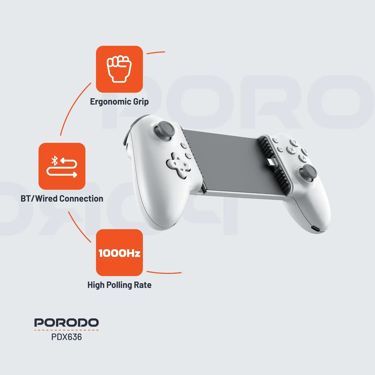 Porodo Game Controller - Multi-Platform, White 2