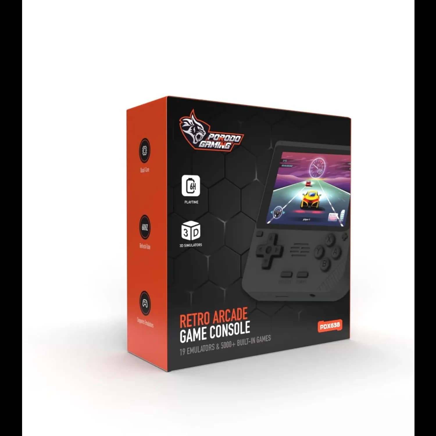 Porodo Retro Gaming Console - 3.5" IPS, 5000+ Games, Black 4