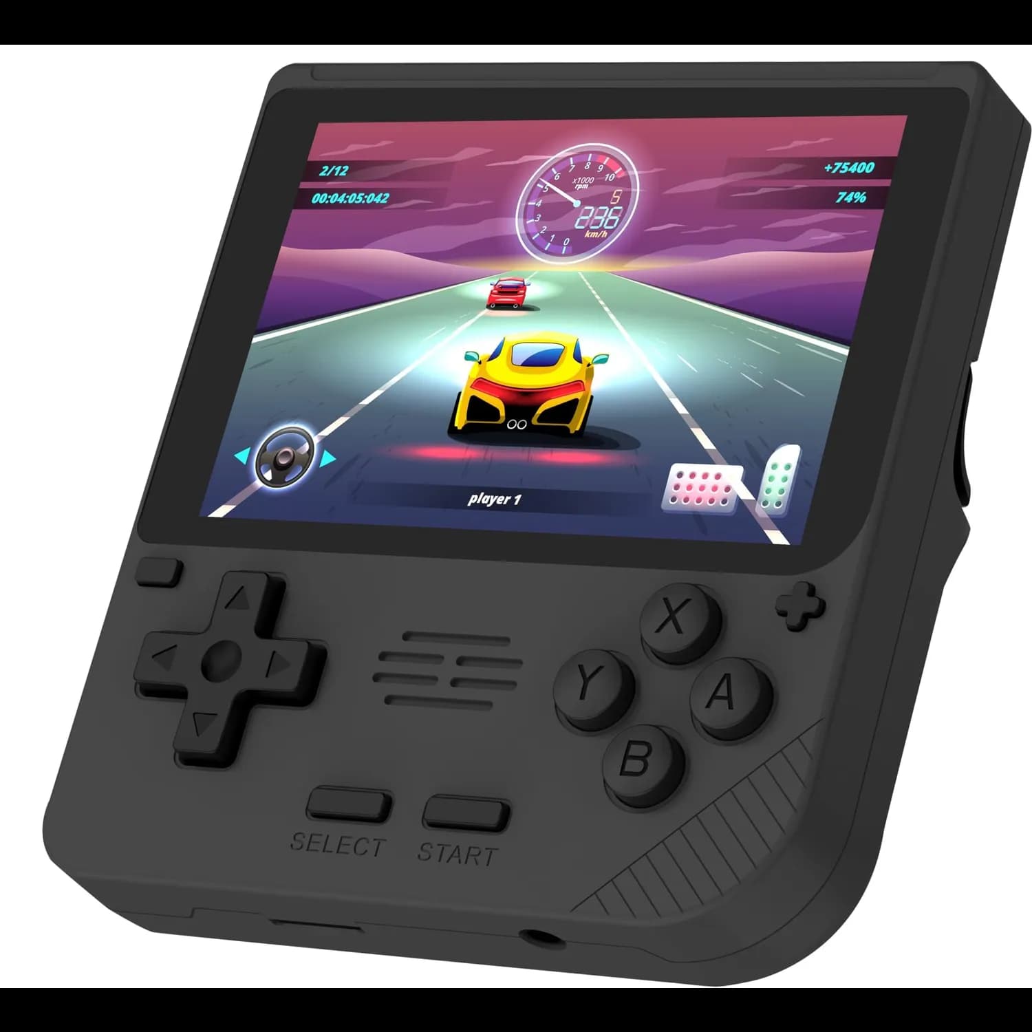 Porodo Retro Gaming Console - 3.5" IPS, 5000+ Games, Black 1