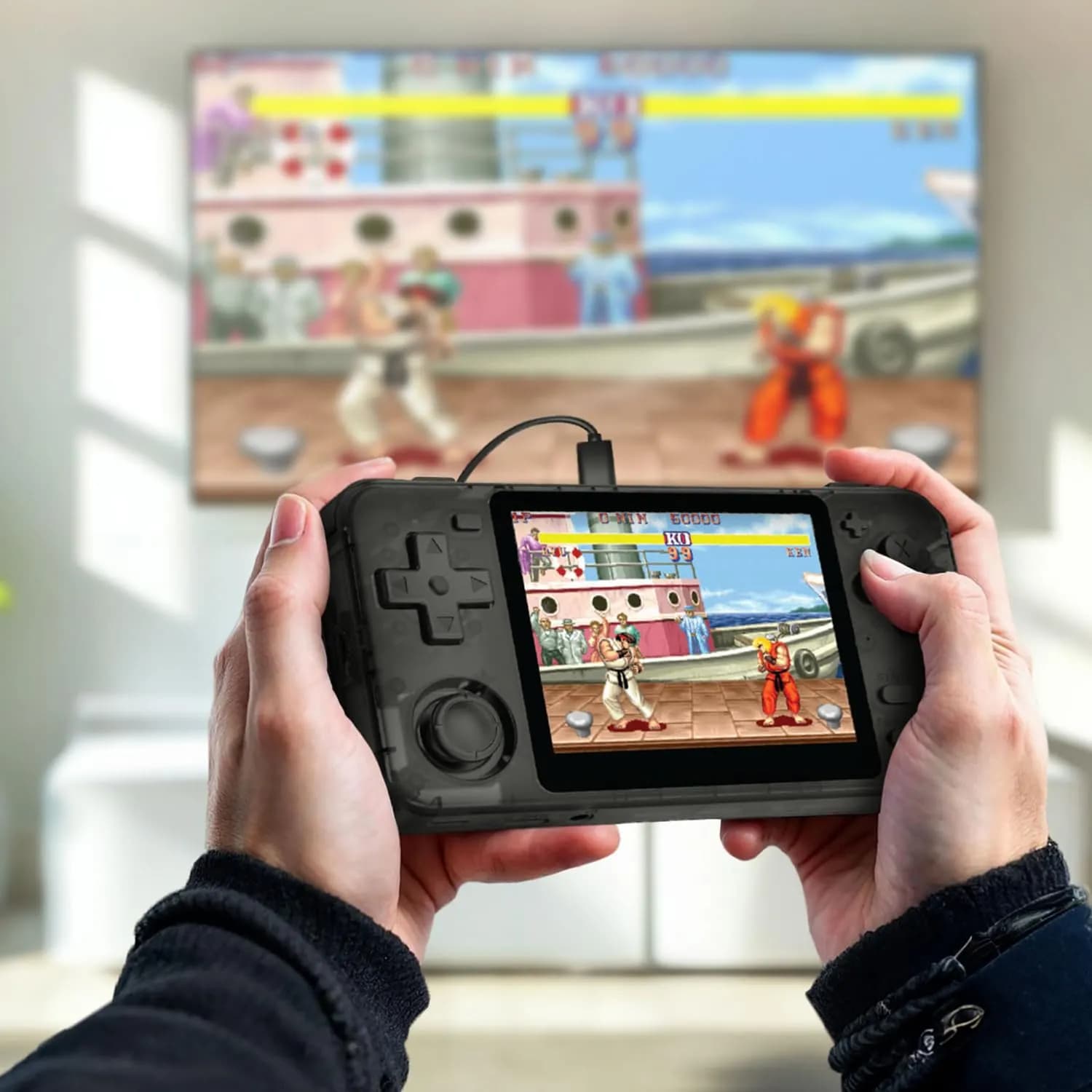 Porodo Retro Arcade Gaming Console - 5000+ Games, Grey 2
