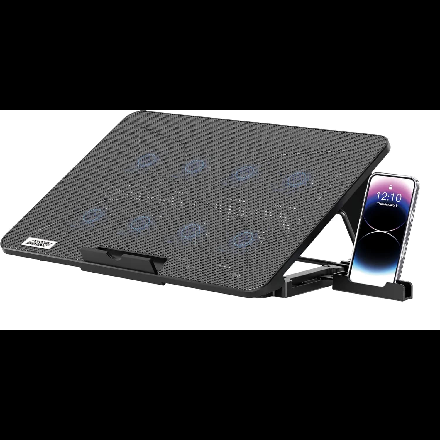 Porodo Gaming Laptop Cooling Pad - 8 Fans, Phone Slot, Black 1