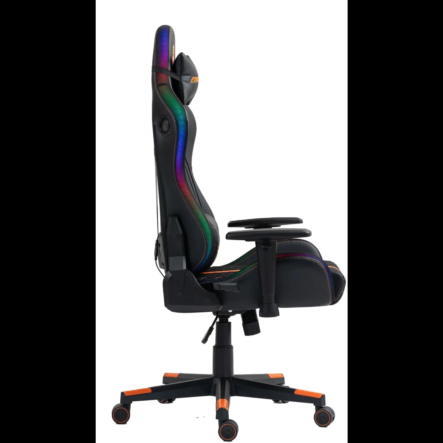 Porodo Gaming Chair - Ergonomic RGB, Built-In Speakers, Black 3