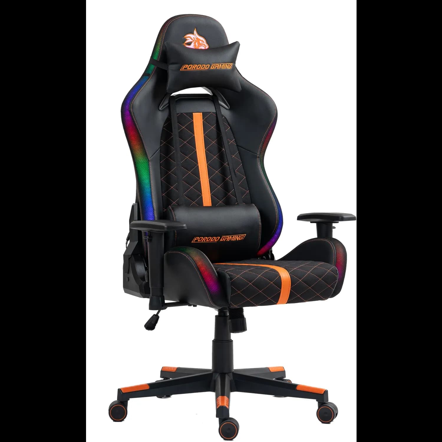 Porodo Gaming Chair - Ergonomic RGB, Built-In Speakers, Black 1