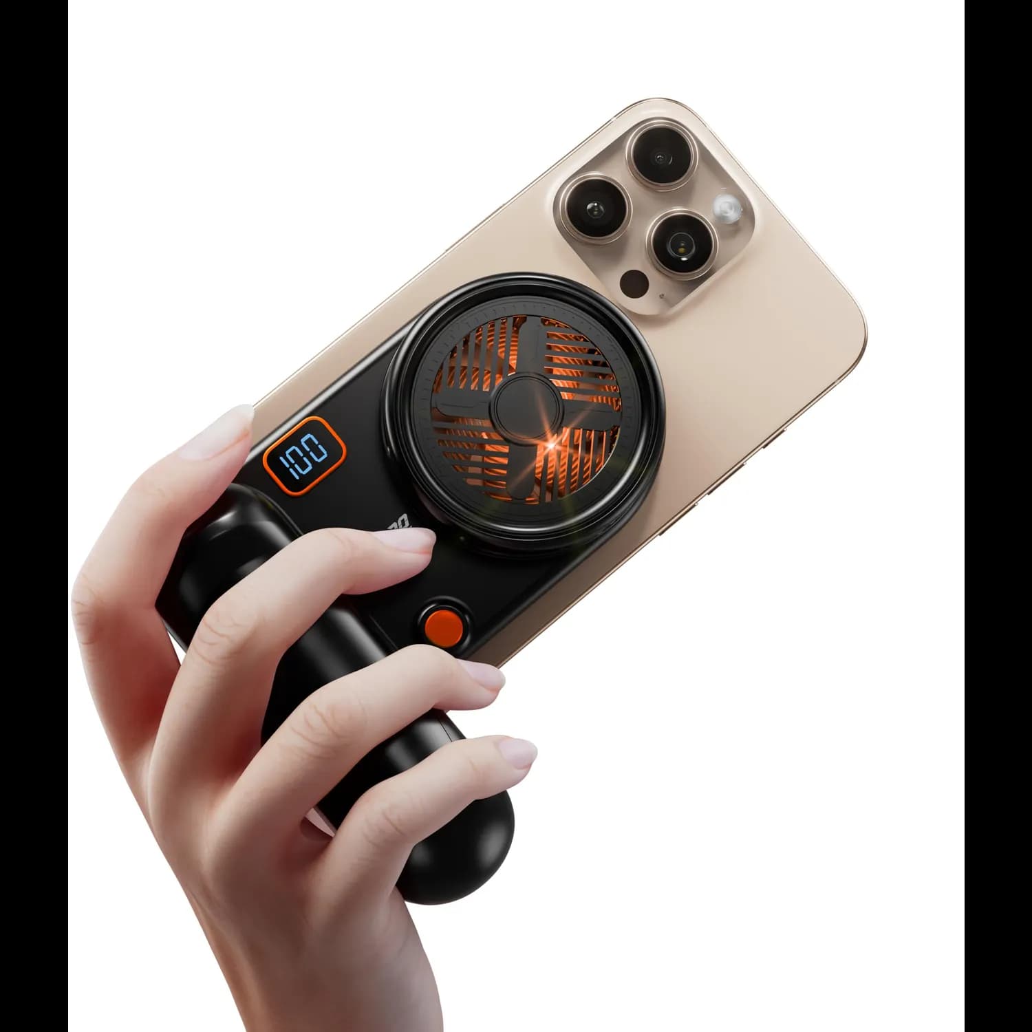 Porodo Phone Cooler ArcticChill - Magnetic 15W, 5000mAh, Black & Orange 3