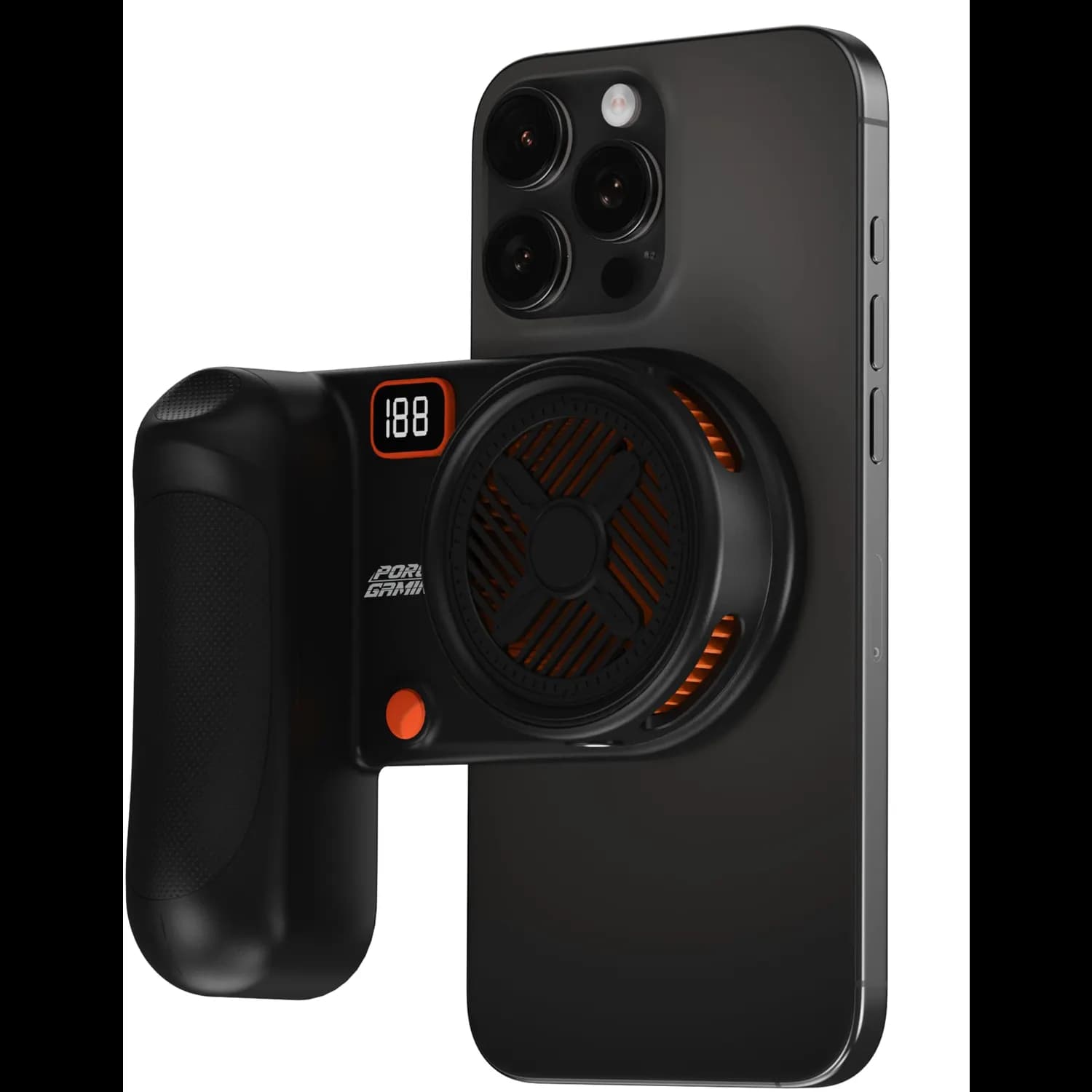 Porodo Phone Cooler ArcticChill - Magnetic 15W, 5000mAh, Black & Orange 4