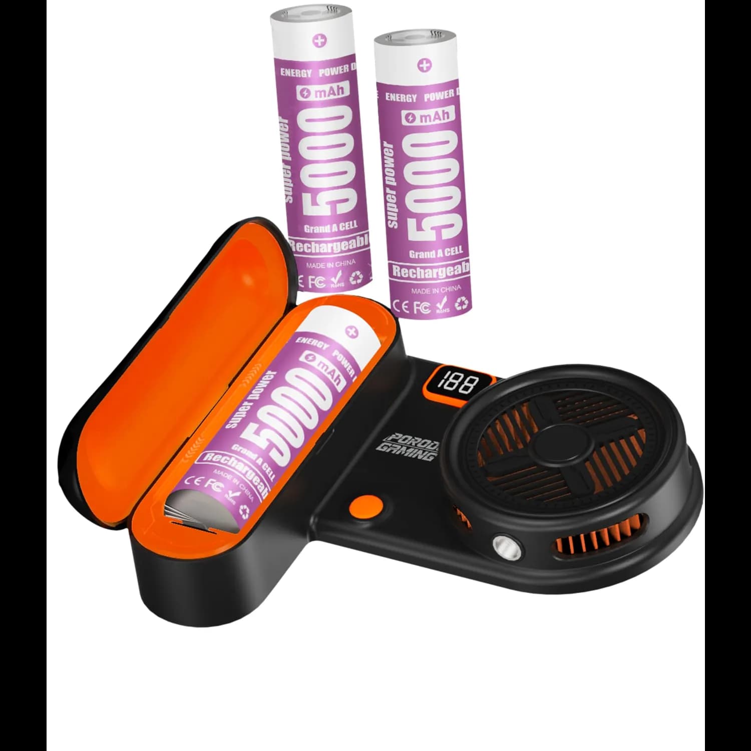 Porodo Phone Cooler ArcticChill - Magnetic 15W, 5000mAh, Black & Orange 5
