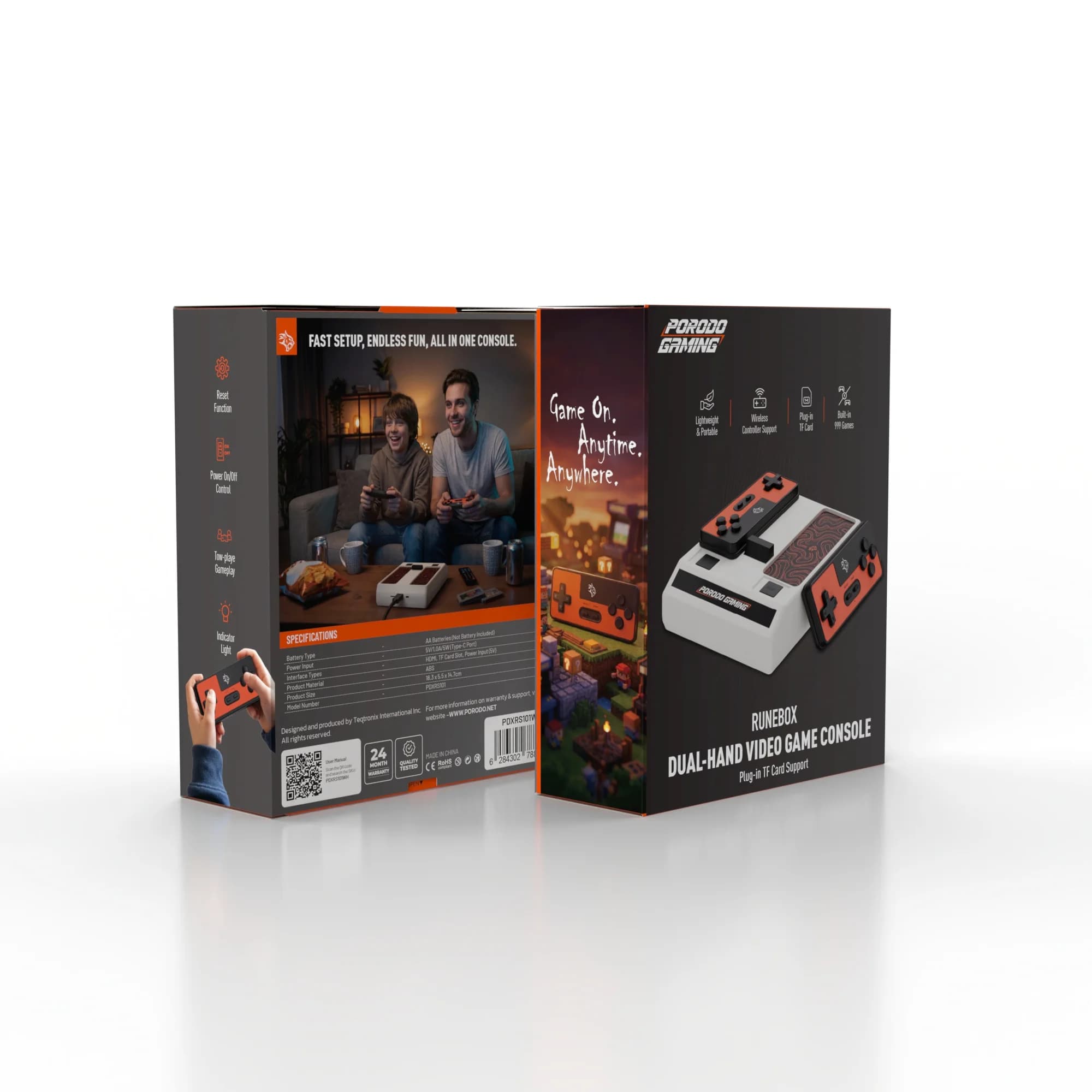 Porodo Gaming Console RUNEBOX PDXRS101WH - Dual-Hand, White 4