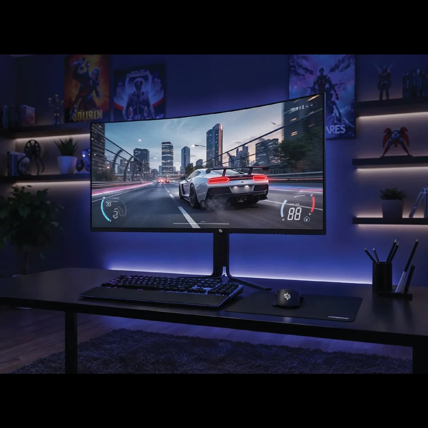 Porodo Gaming Monitor - 34" Curved Ultra-Wide QHD 200Hz, Black 2