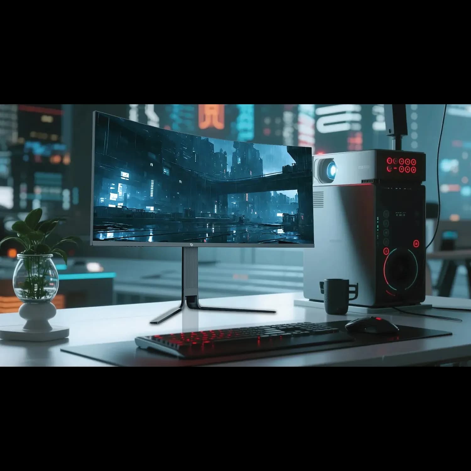 Porodo Gaming Monitor - 34" Curved Ultra-Wide QHD 200Hz, Black 3