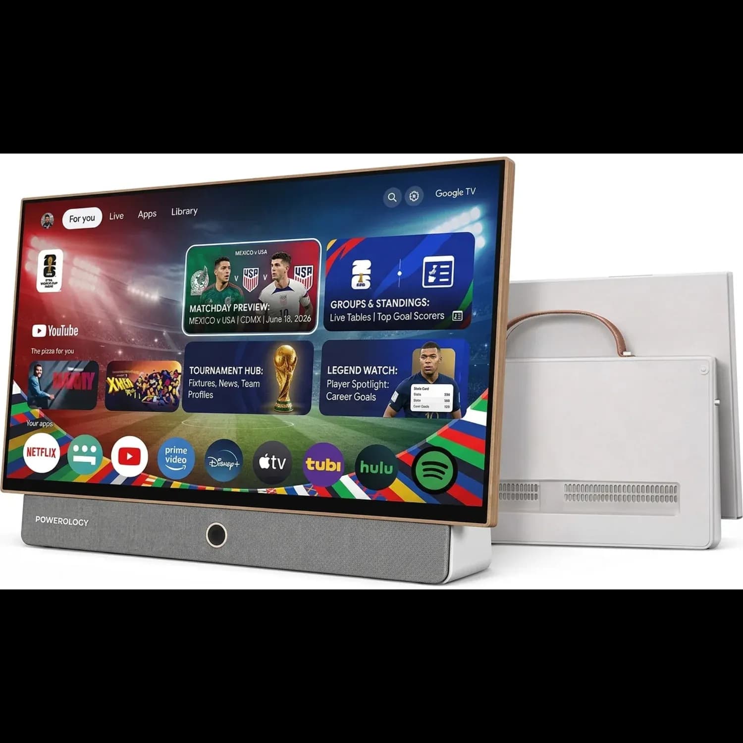 Powerology Portable Smart TV - 27 Inch FHD, Android, 7H Battery 1 Powerology Portable Smart TV - 27 Inch FHD, Android, 7H Battery 1