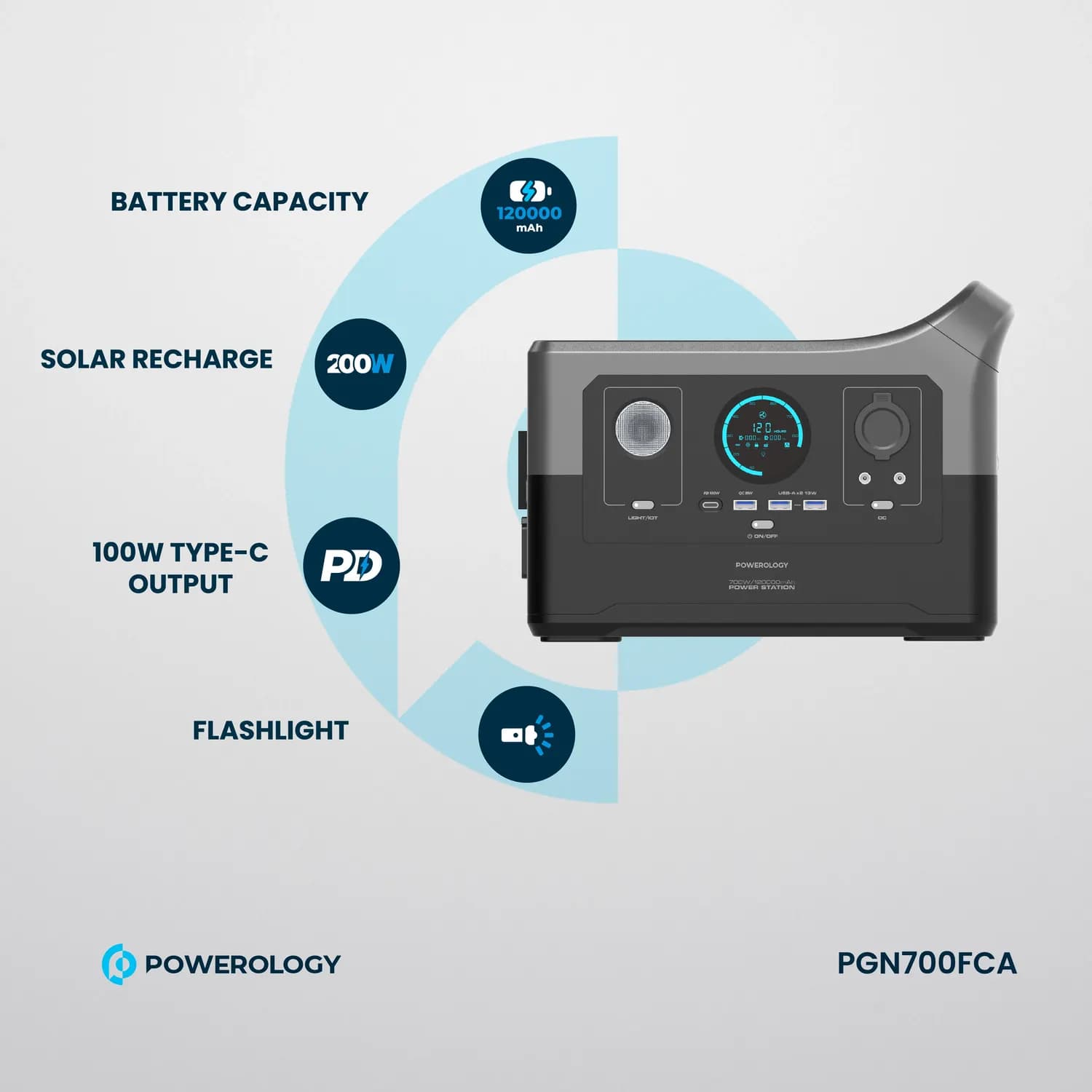 Powerology Smart Power Generator - 120000mAh 700W, Gray 2