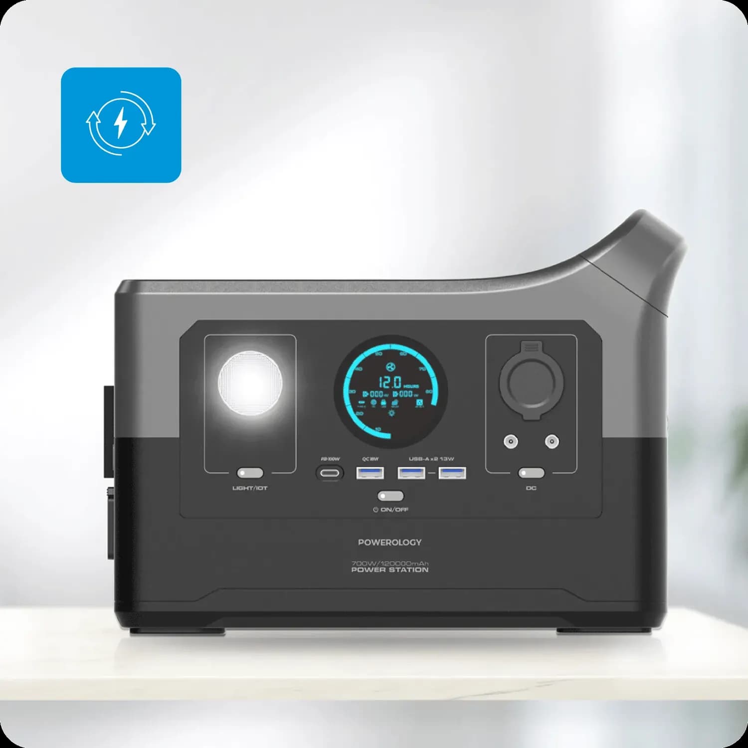 Powerology Smart Power Generator - 120000mAh 700W, Gray 4