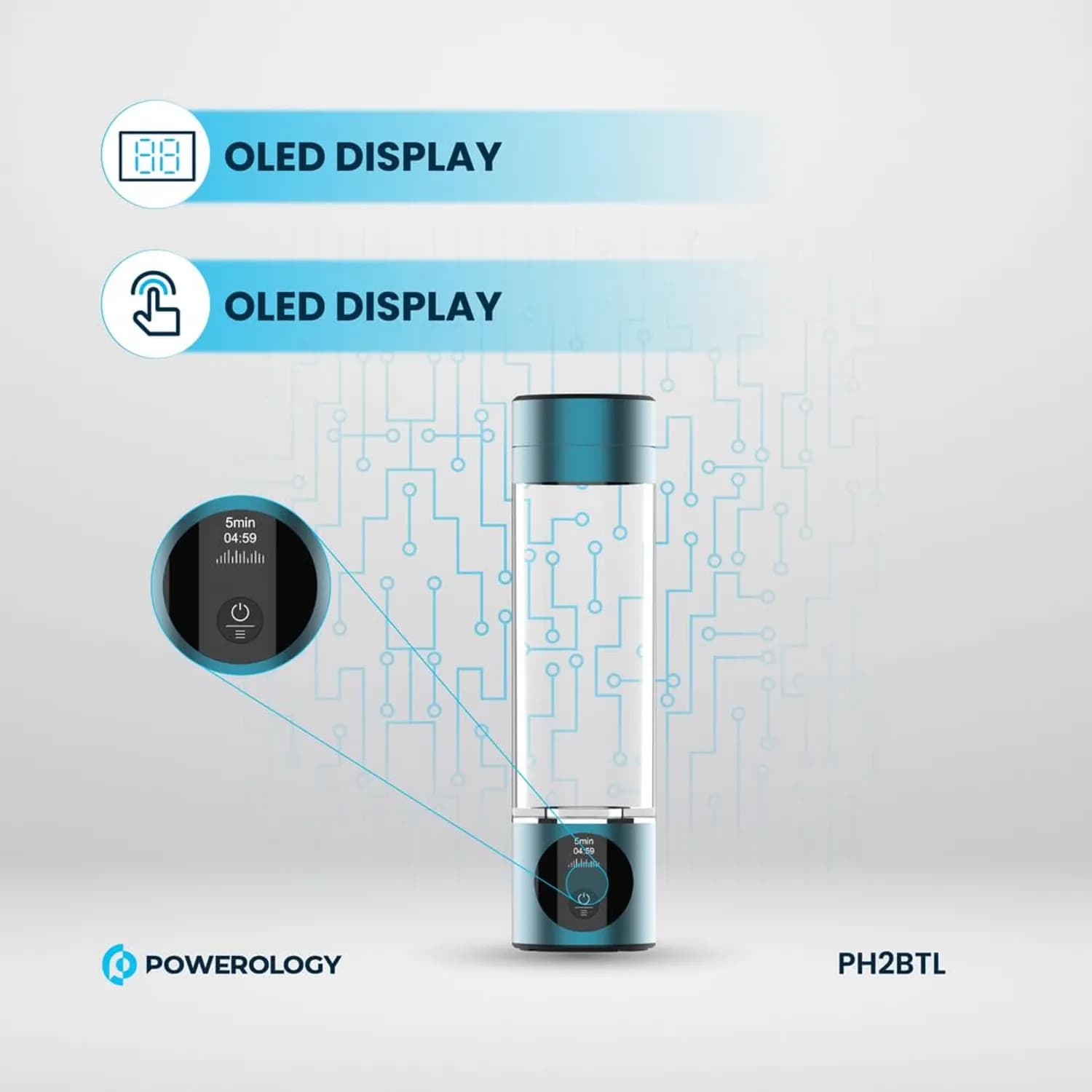 Powerology Hydrogen-Rich Water Generator - OLED Display, 280ml 4