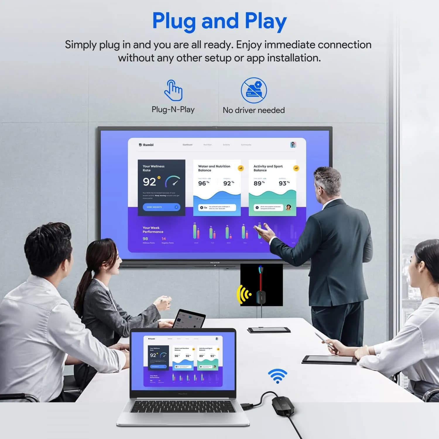 Powerology Wireless HDMI Transmitter and Receiver - 1080p 60Hz, Black 3