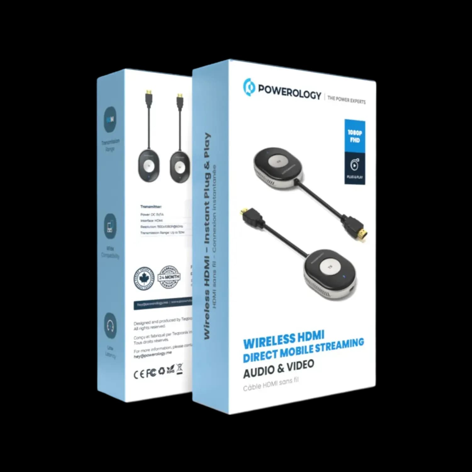Powerology Wireless HDMI Transmitter - 4K@60Hz, Black 6